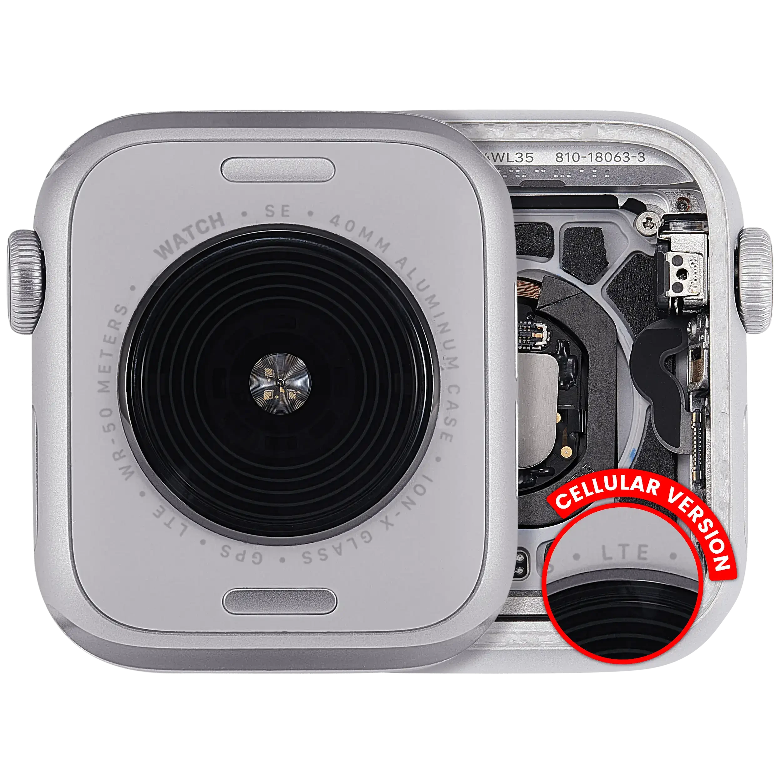 Scocca completa compatibile per Watch Series SE 2nd (40MM) (Used Service Pack Pull: grado A) (Cellular Version) (Aluminum / Argento)