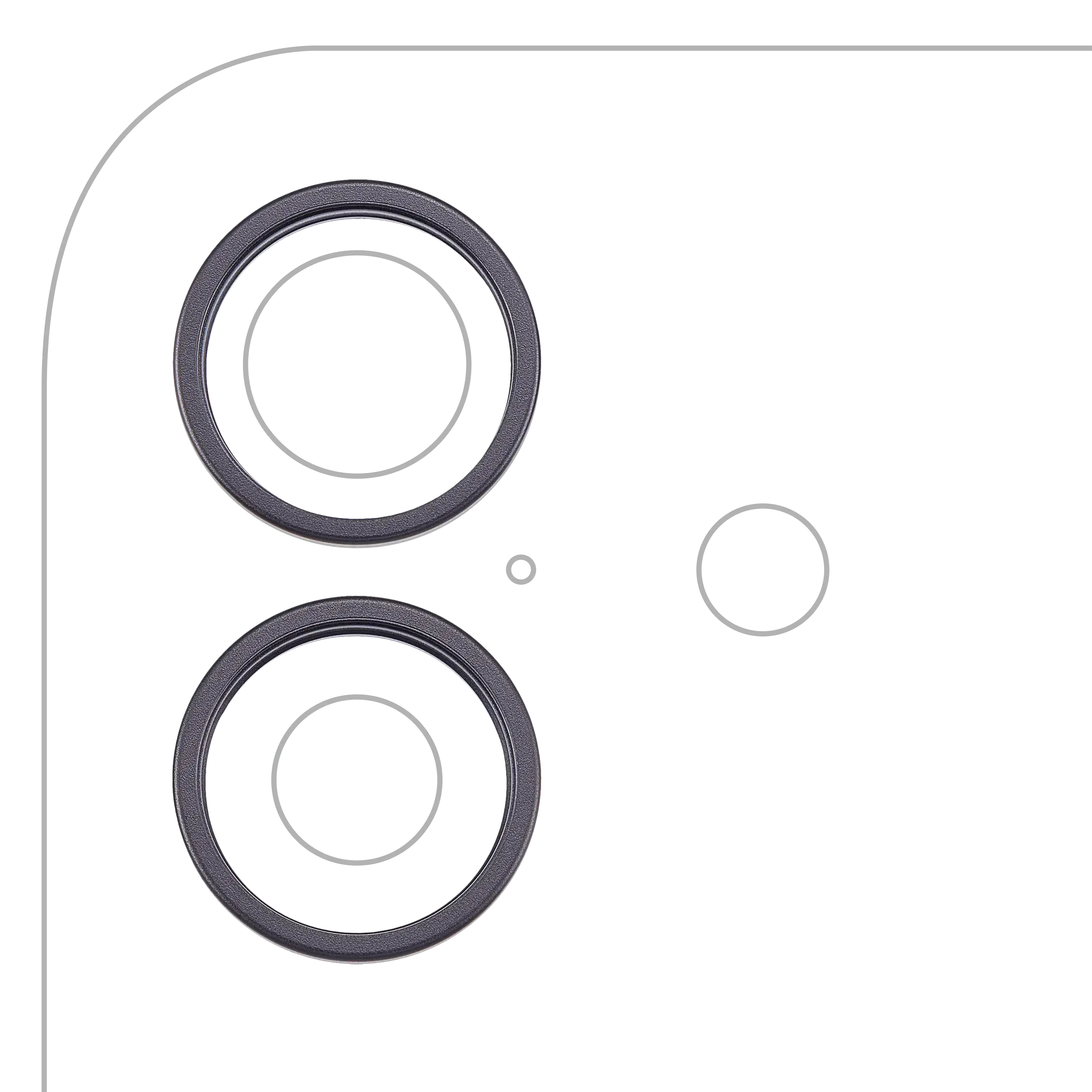 Cornice fotocamera posteriore Ring Only per iPhone 17 (Nero) (2 set pezzi)