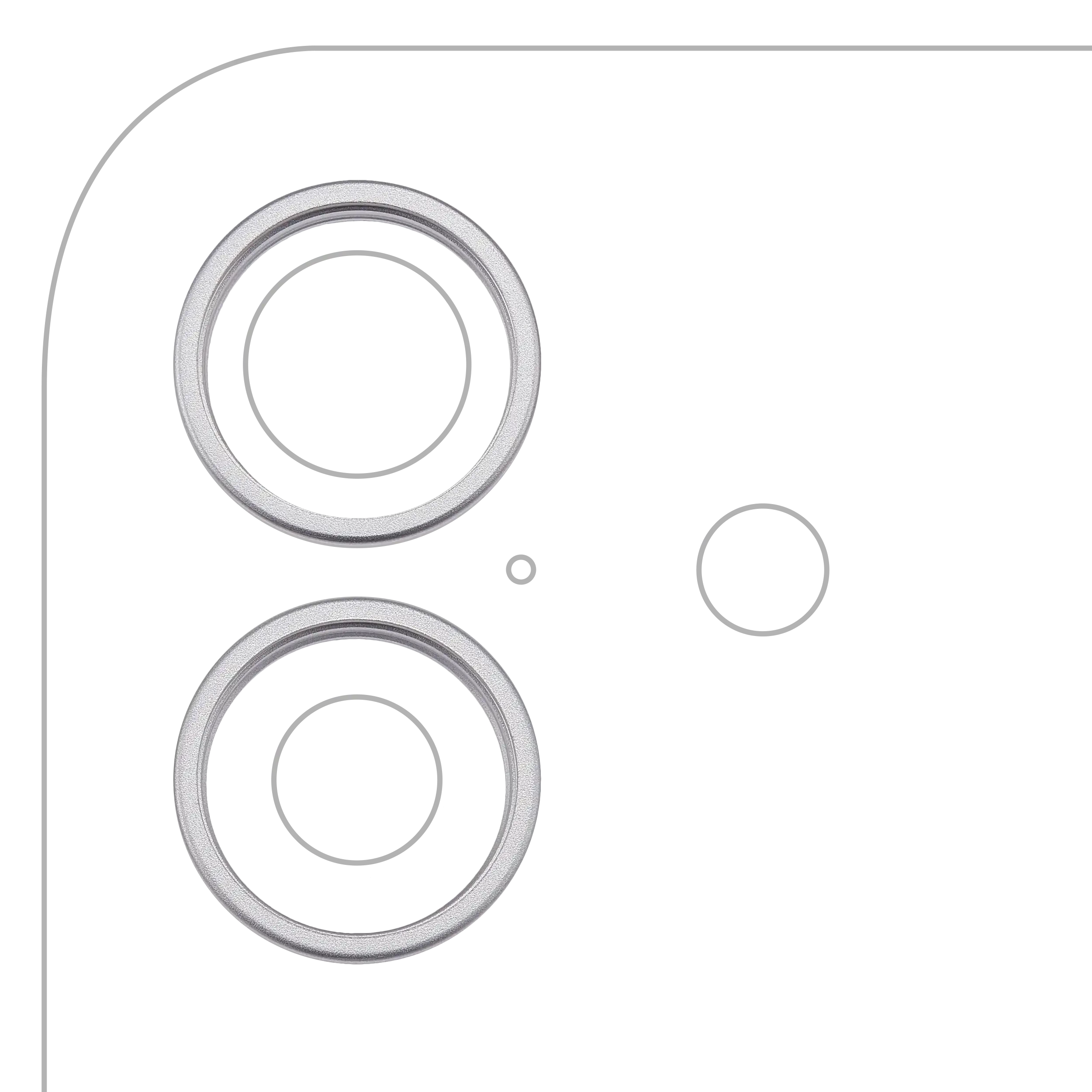 Cornice fotocamera posteriore Ring Only per iPhone 17 (Bianco) (2 set pezzi)