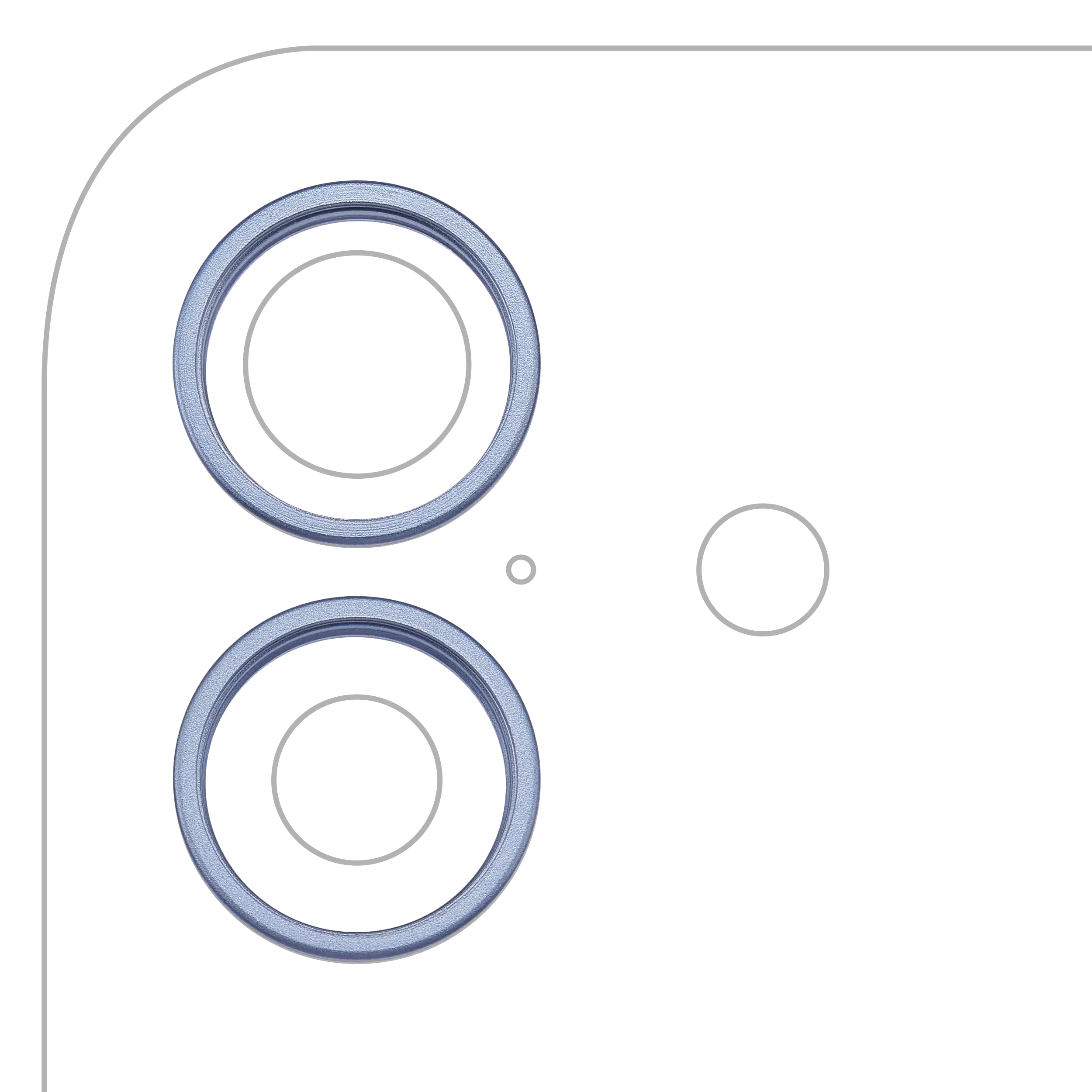Cornice fotocamera posteriore Ring Only per iPhone 17 (Blu nebbia) (2 set pezzi)