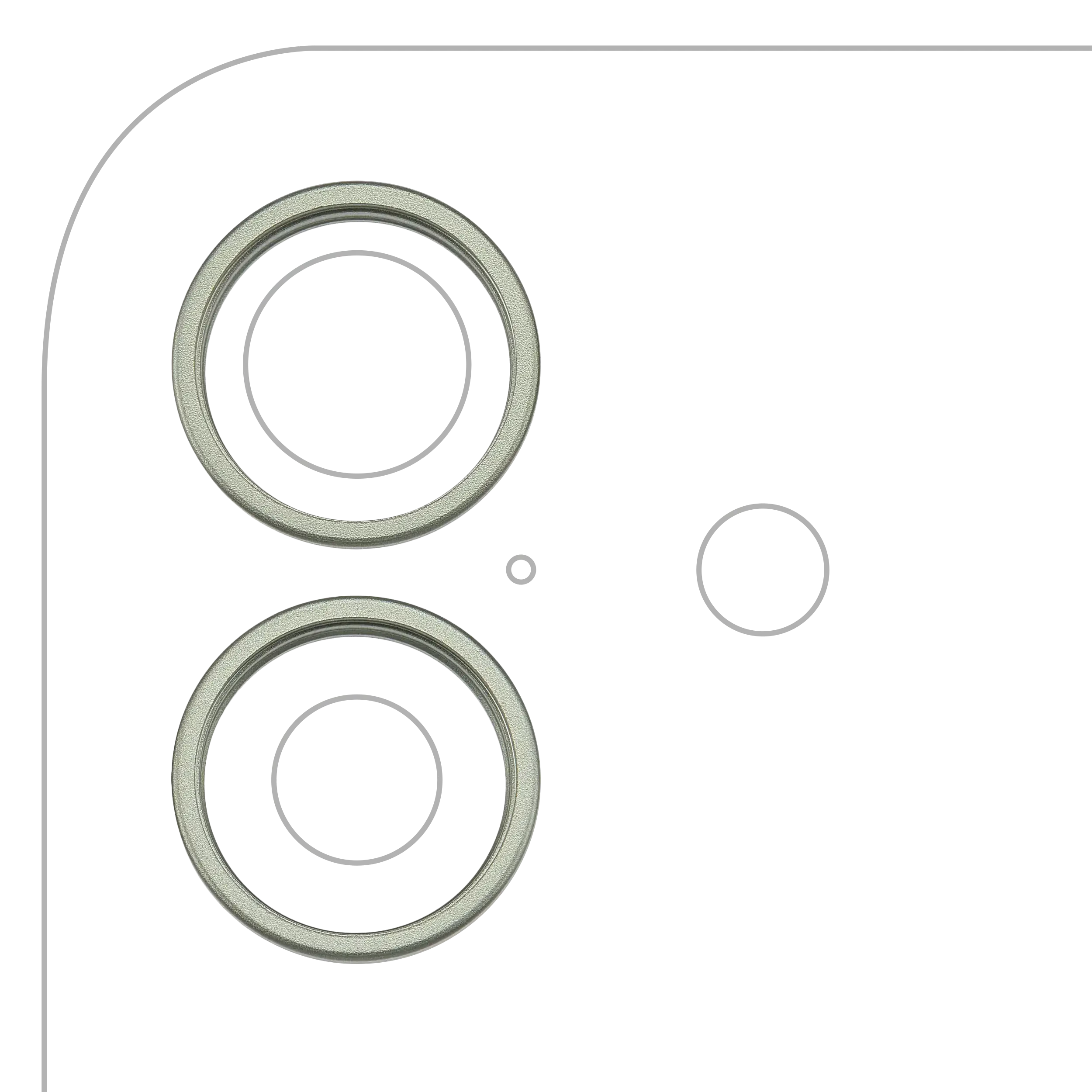 Cornice fotocamera posteriore Ring Only per iPhone 17 (Verde salvia) (2 set pezzi)