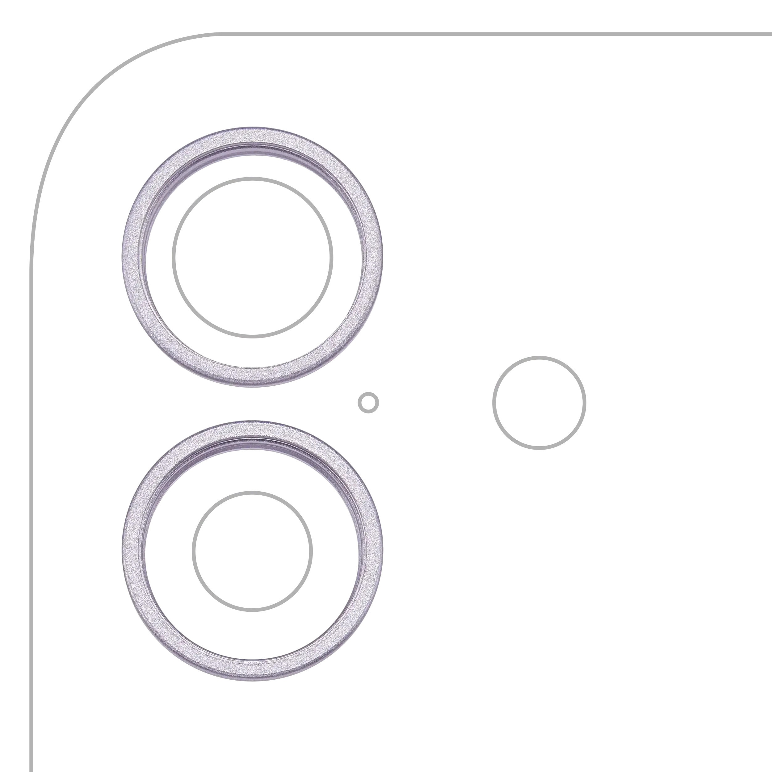Cornice fotocamera posteriore Ring Only per iPhone 17 (Lavanda) (2 set pezzi)
