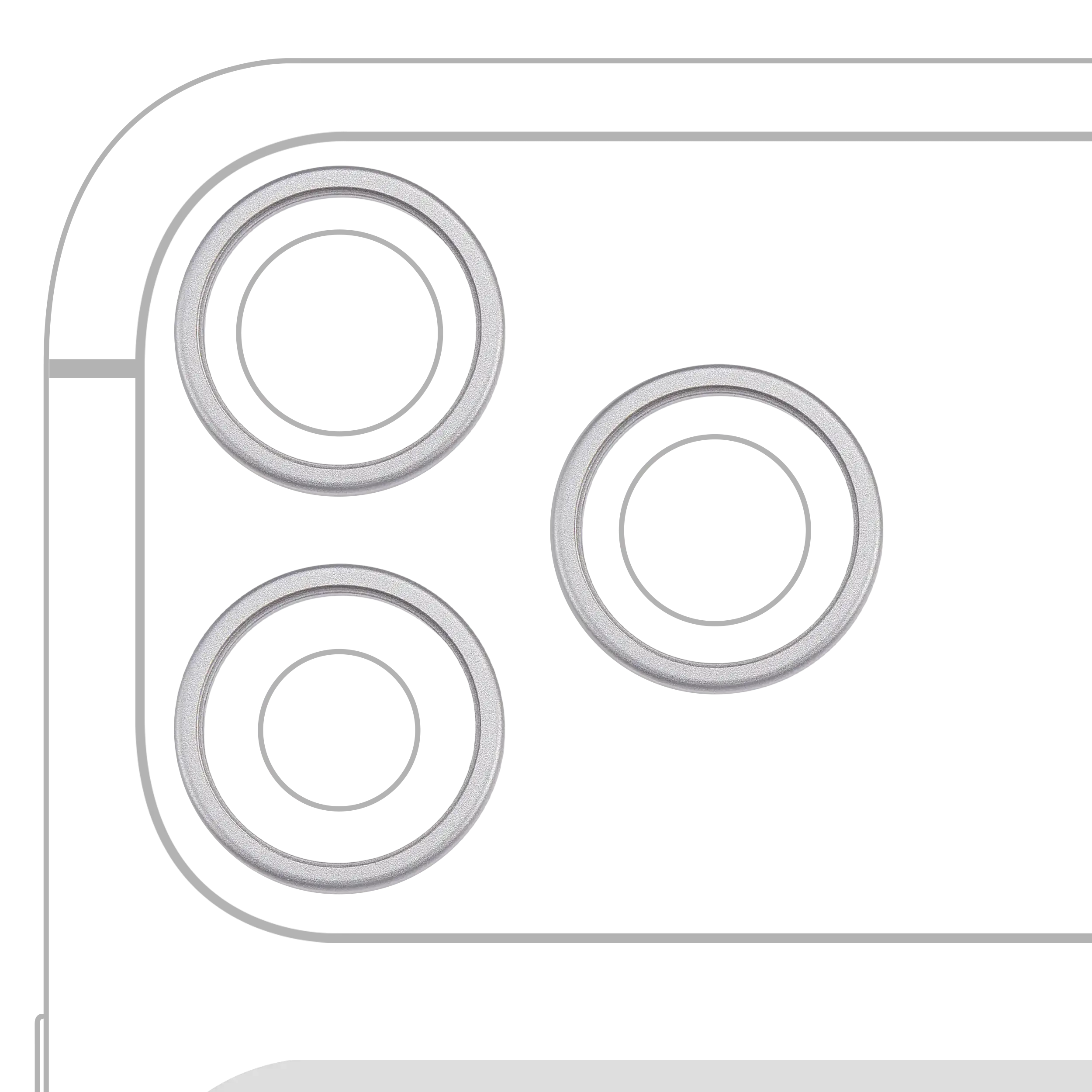 Cornice fotocamera posteriore Ring Only per iPhone 17 Pro / 17 Pro Max (Argento) (3 set pezzi)