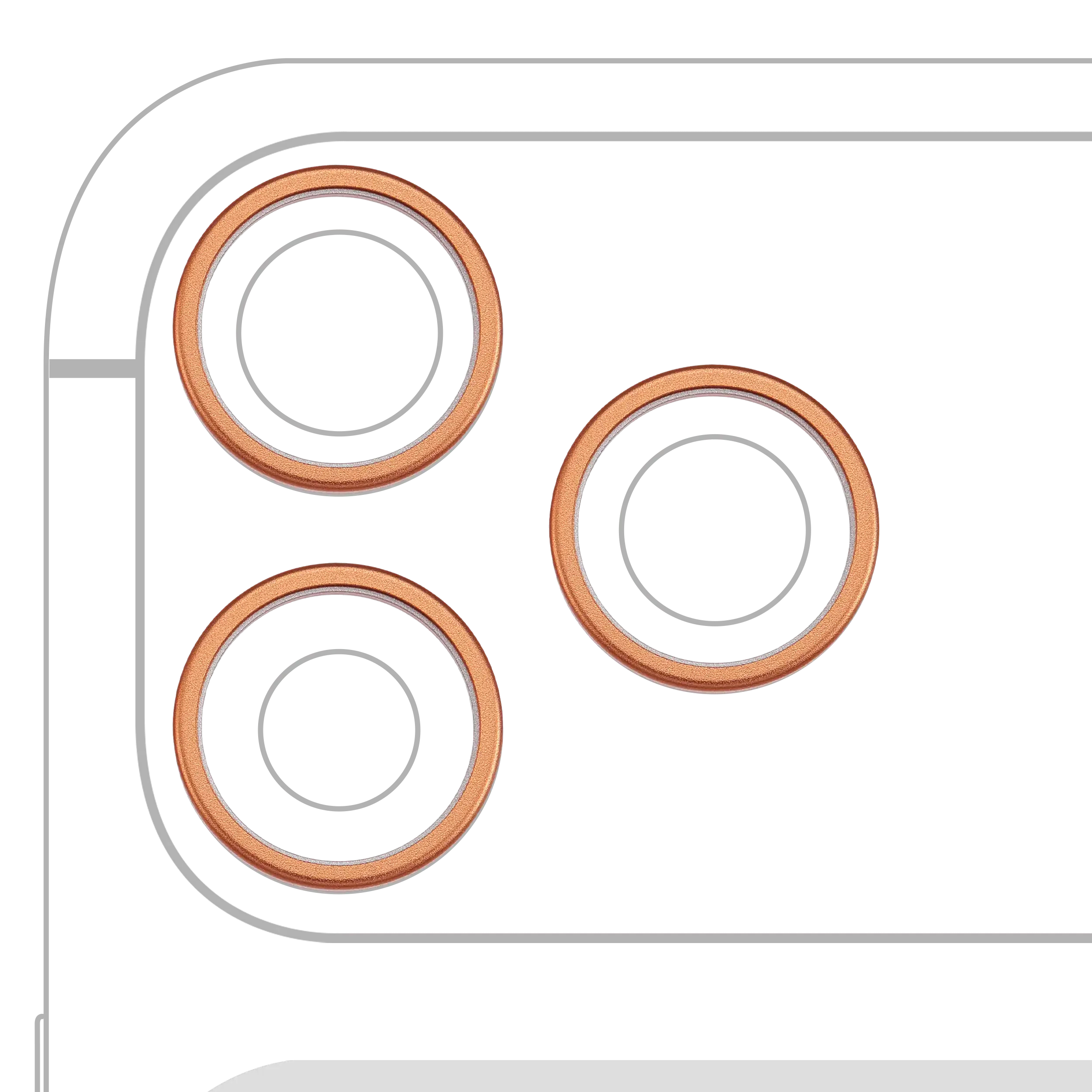 Cornice fotocamera posteriore Ring Only per iPhone 17 Pro / 17 Pro Max (Cosmic Arancione) (3 set pezzi)