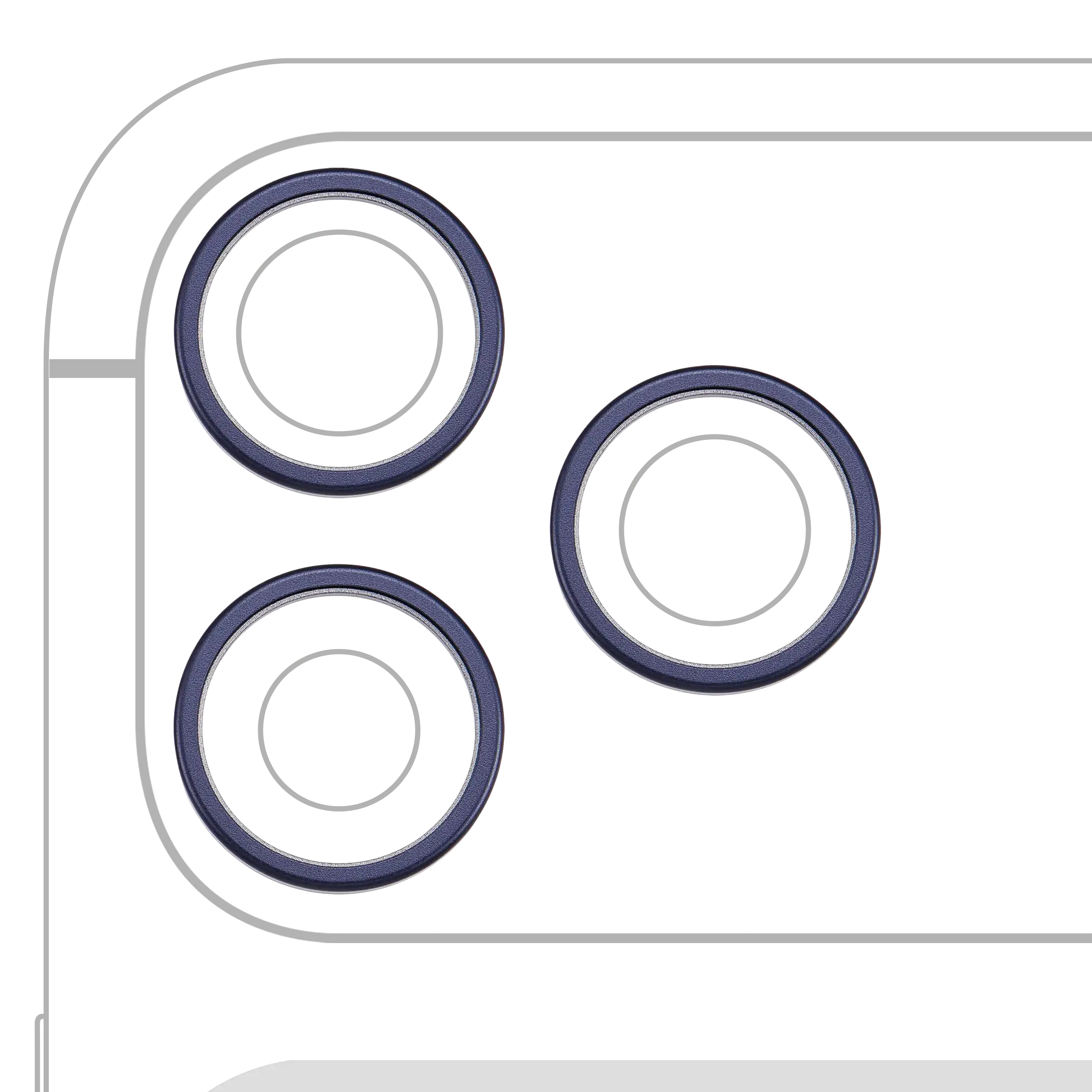 Cornice fotocamera posteriore Ring Only per iPhone 17 Pro / 17 Pro Max (Deep Blu) (3 set pezzi)