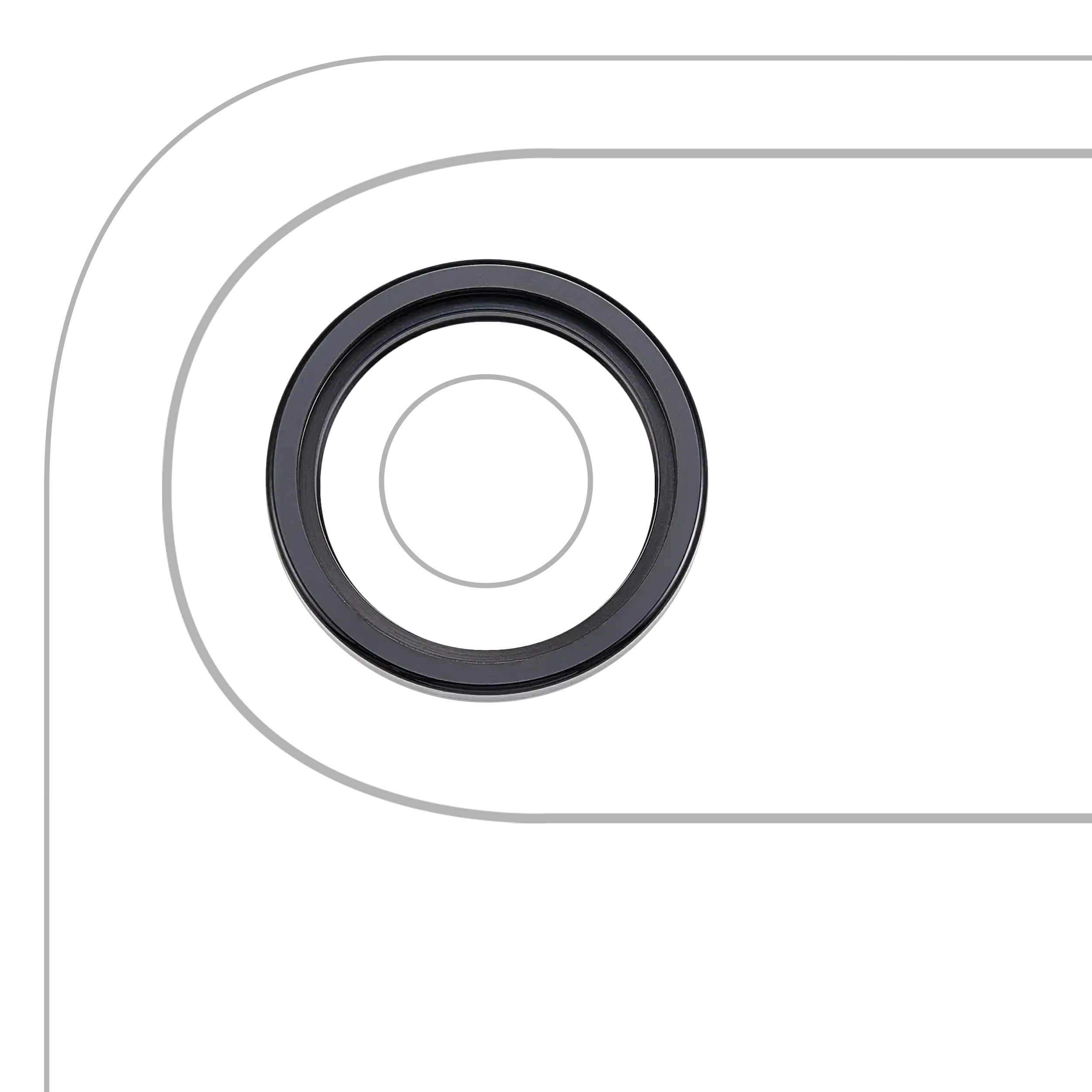 Lente fotocamera posteriore con staffa e Cornice per iPhone Air (3 set pezzi) (Premium) (Nero siderale)
