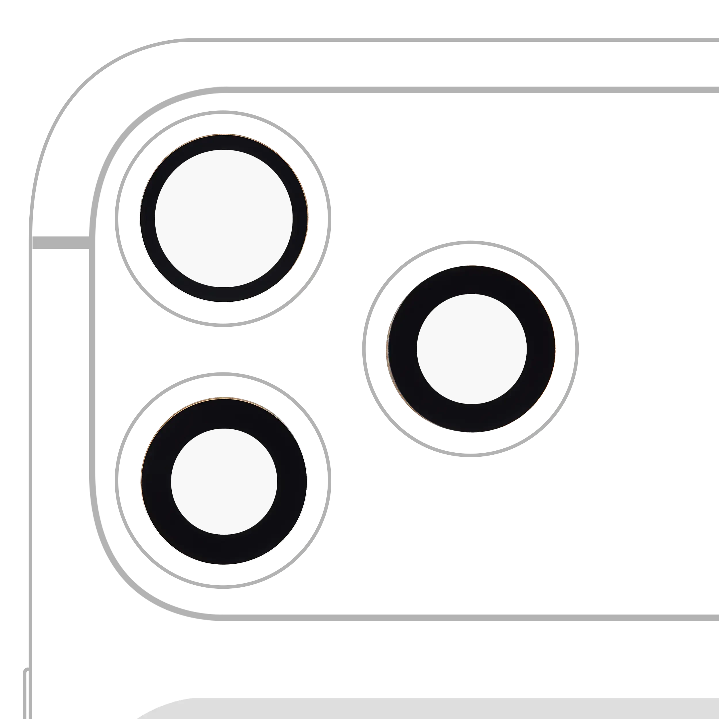 Lente fotocamera posteriore (solo vetro) con adesivo per iPhone 17 Pro / 17 Pro Max (set 3 pezzi) (Real Sapphire) (Premium) (10 pezzi)