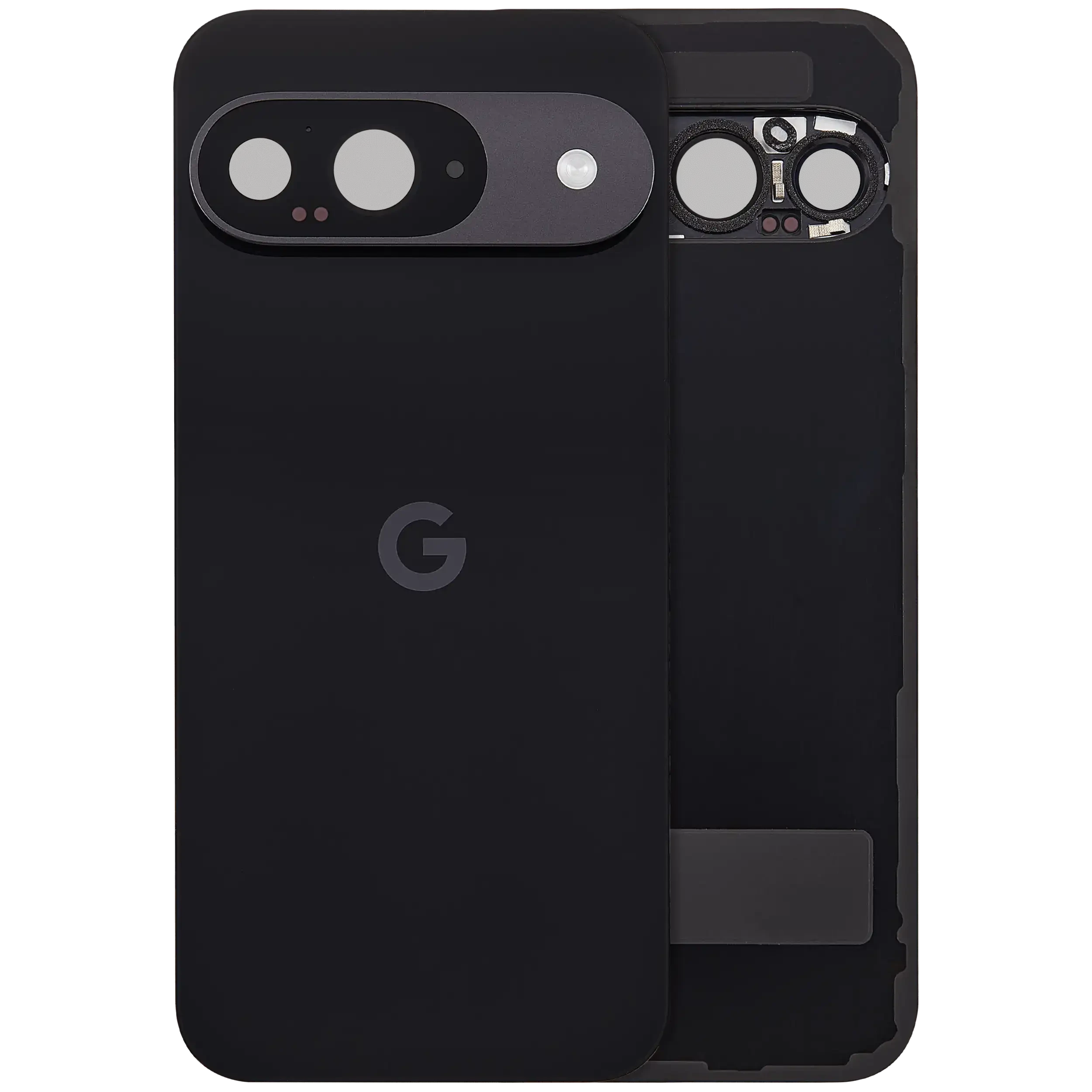 vetro cover posteriore con Vetro fotocamera per Google Pixel 9 (Used Service Pack Pull: grado A) (Obsidian)