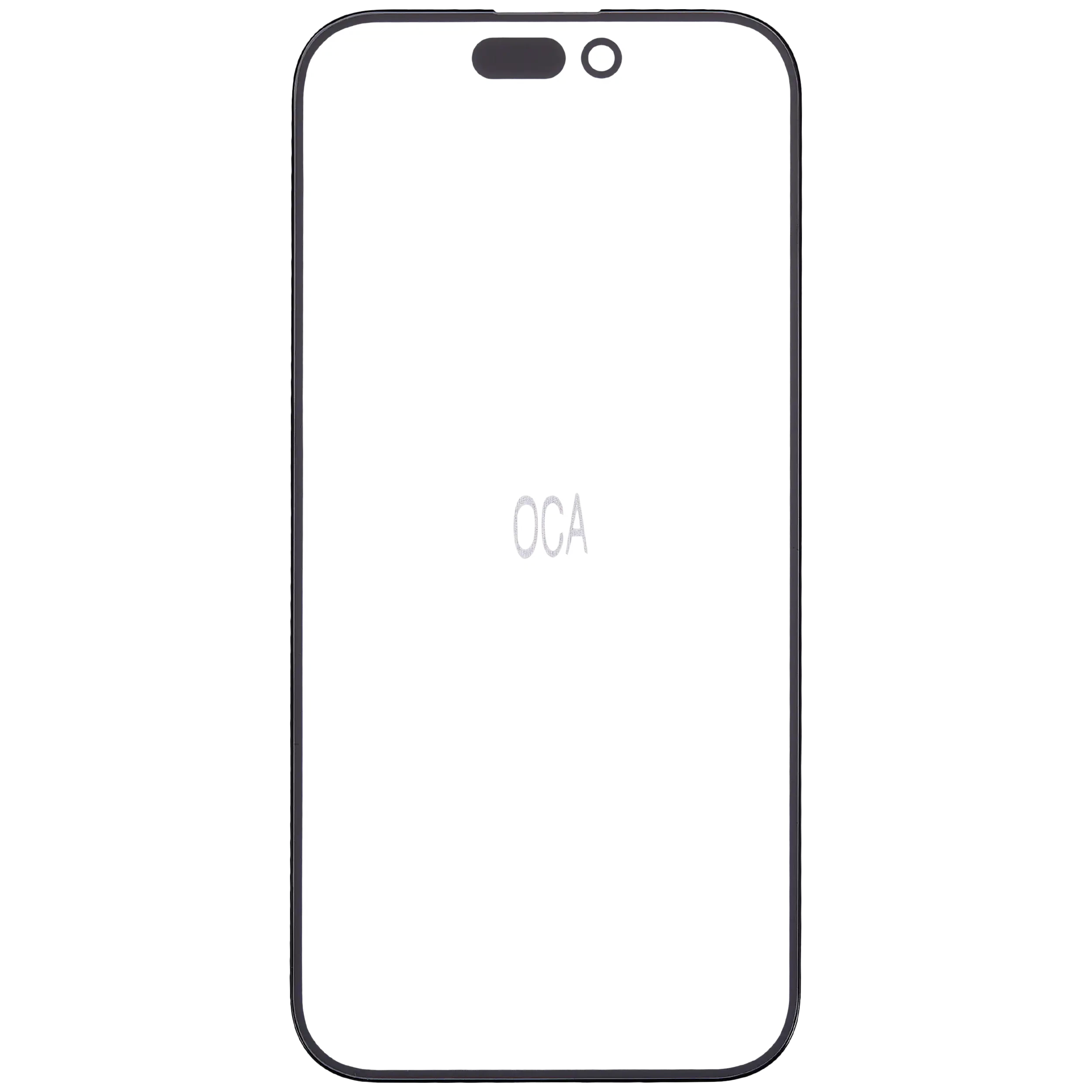 2 in 1 (vetro + OCA preinstallato) per iPhone 15 Pro (10 pezzi)
