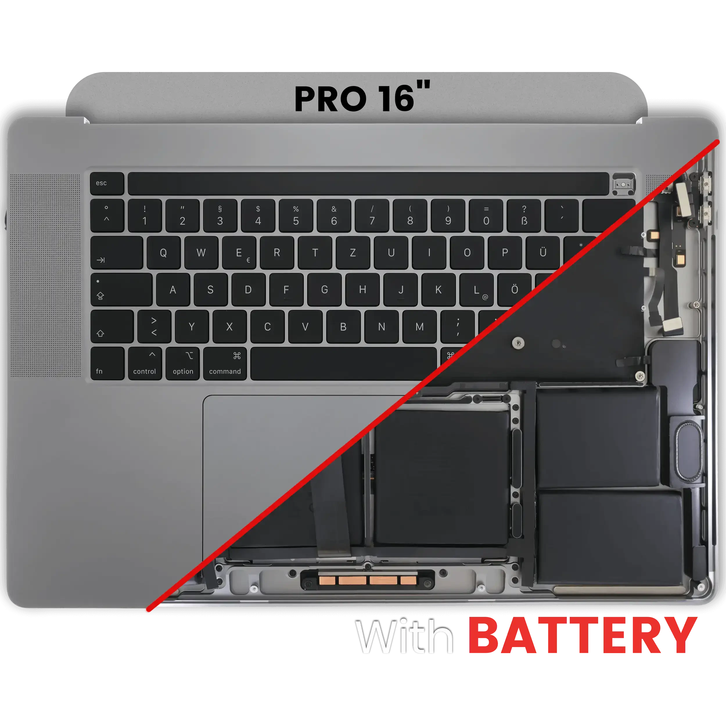 Top Case con Batteria e tastiera (ISO German) per MacBook Pro 16" A2141 (2019)