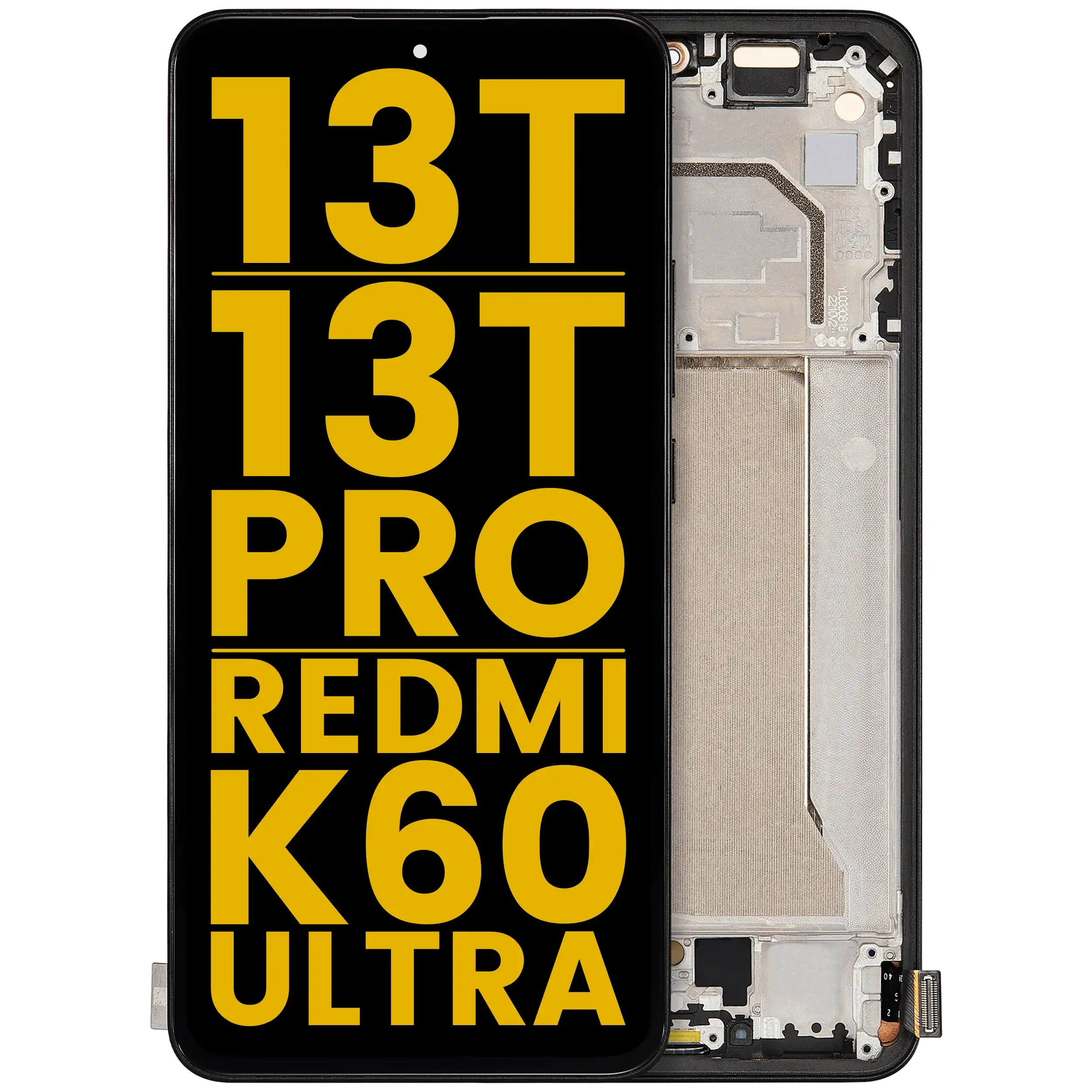 Display OLED completo con Frame per Xiaomi 13T / 13T Pro / Redmi K60 Ultra (Refurbished) (Nero)