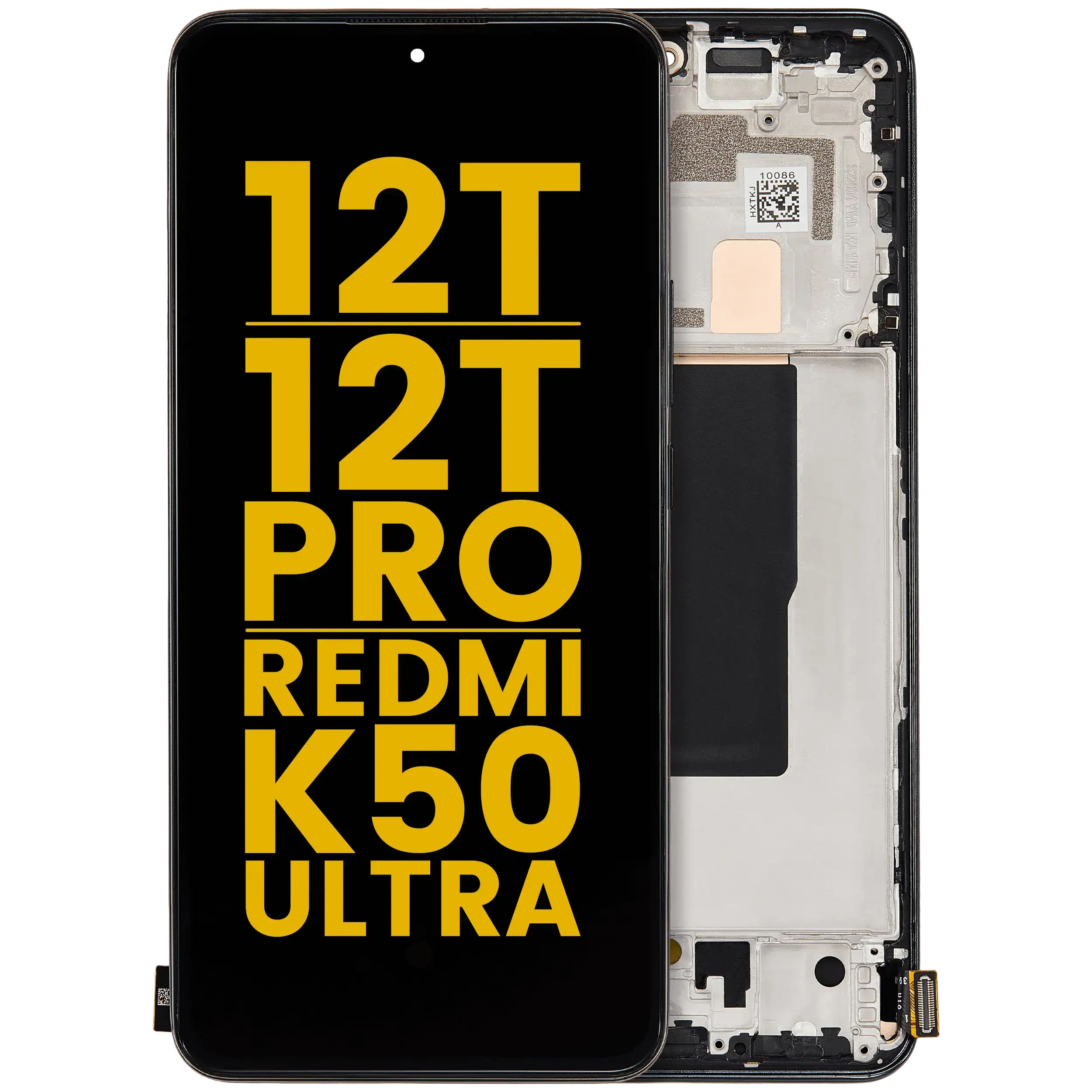 Display OLED completo con Frame per Xiaomi 12T / 12T Pro / Redmi K50 Ultra (Refurbished) (Nero)