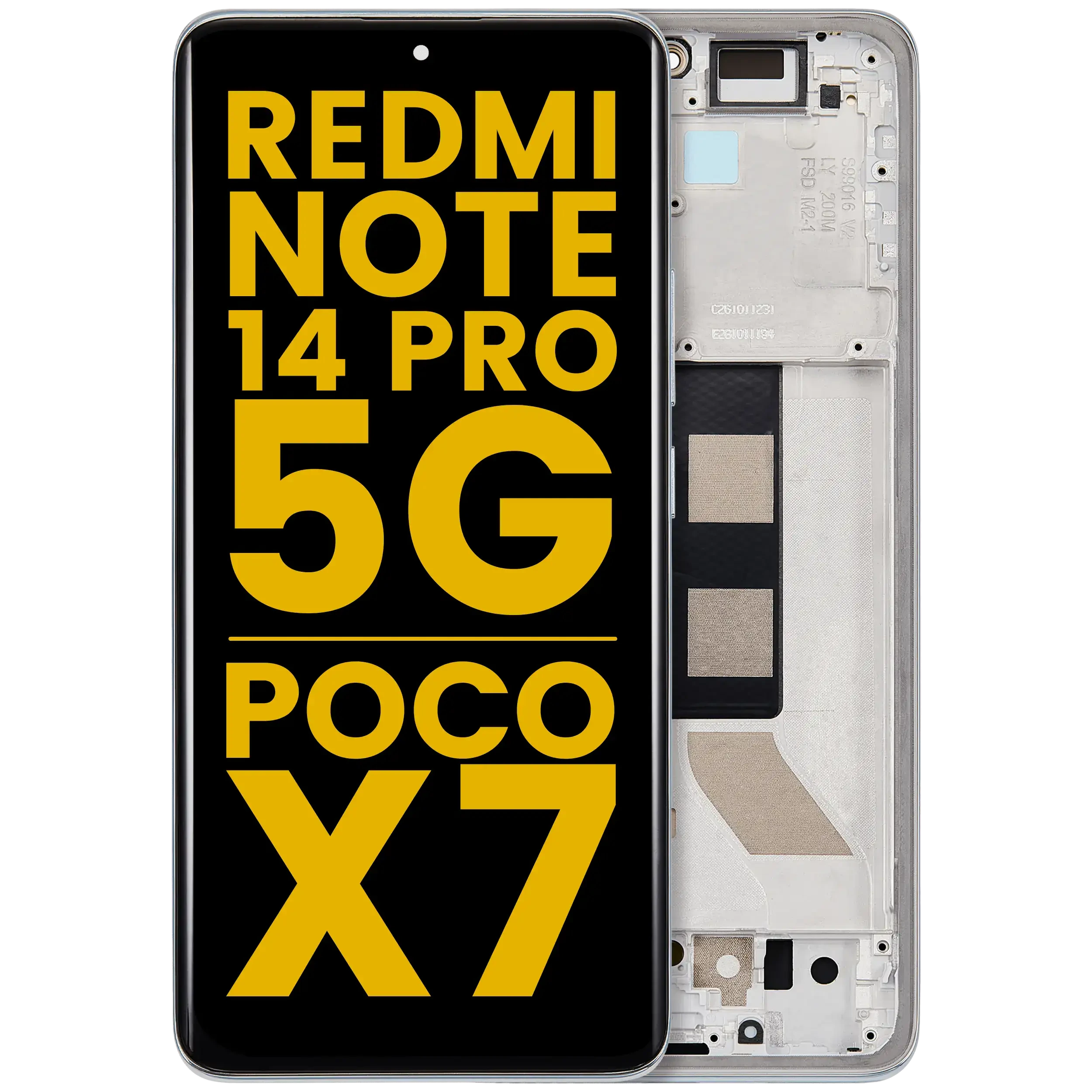 Display OLED completo con Frame per Xiaomi Redmi Note 14 Pro 5G / Xiaomi Poco X7 (Refurbished) (Verde)