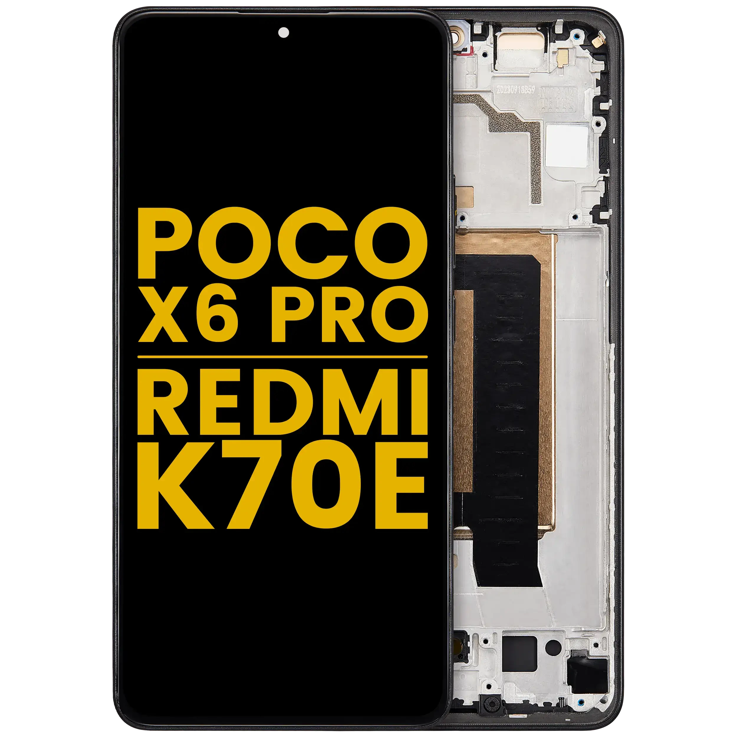 Display OLED completo con Frame per Xiaomi Poco X6 Pro / Redmi K70E (Refurbished) (Nero)