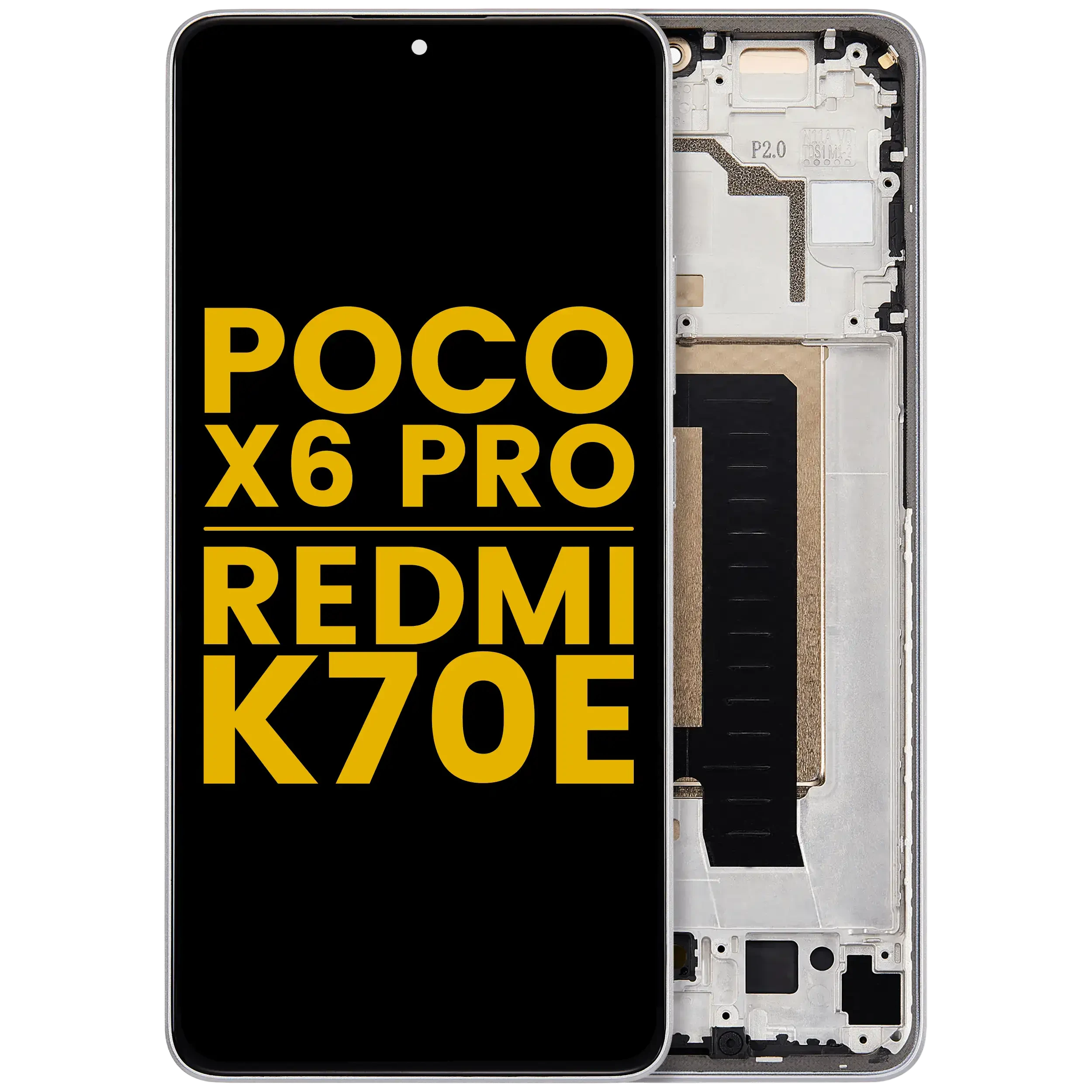 Display OLED completo con Frame per Xiaomi Poco X6 Pro / Redmi K70E (Refurbished) (Grigio)
