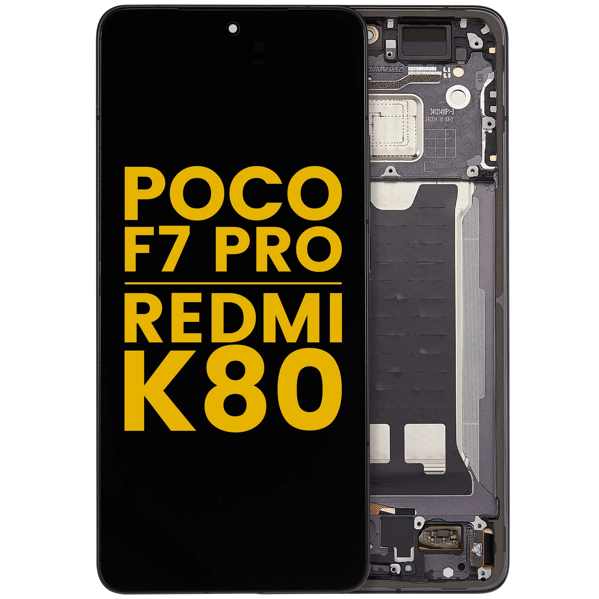 Display OLED completo con Frame per Xiaomi Poco F7 Pro / Redmi K80 (Refurbished) (Nero)