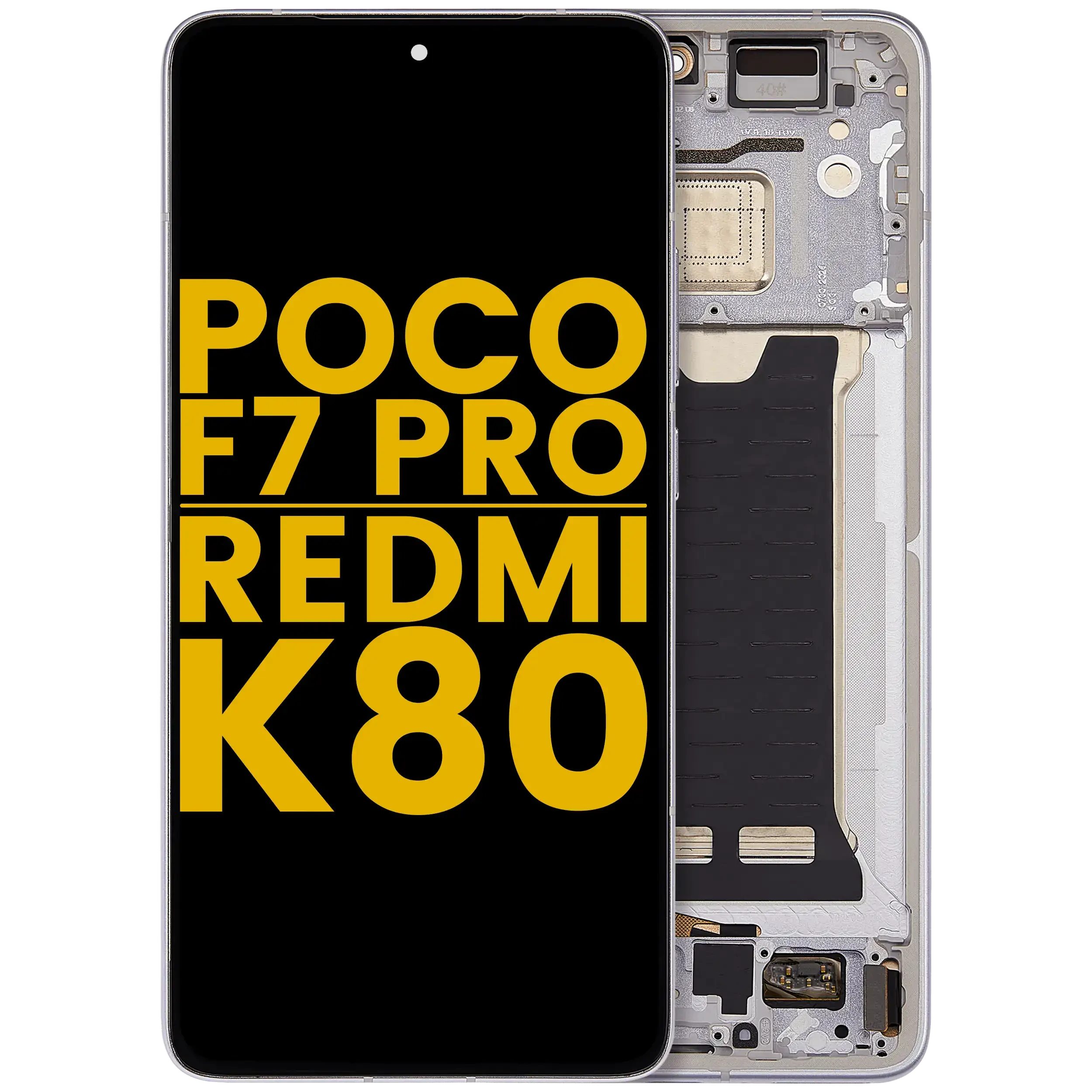 Display OLED completo con Frame per Xiaomi Poco F7 Pro / Redmi K80 (Refurbished) (Argento)