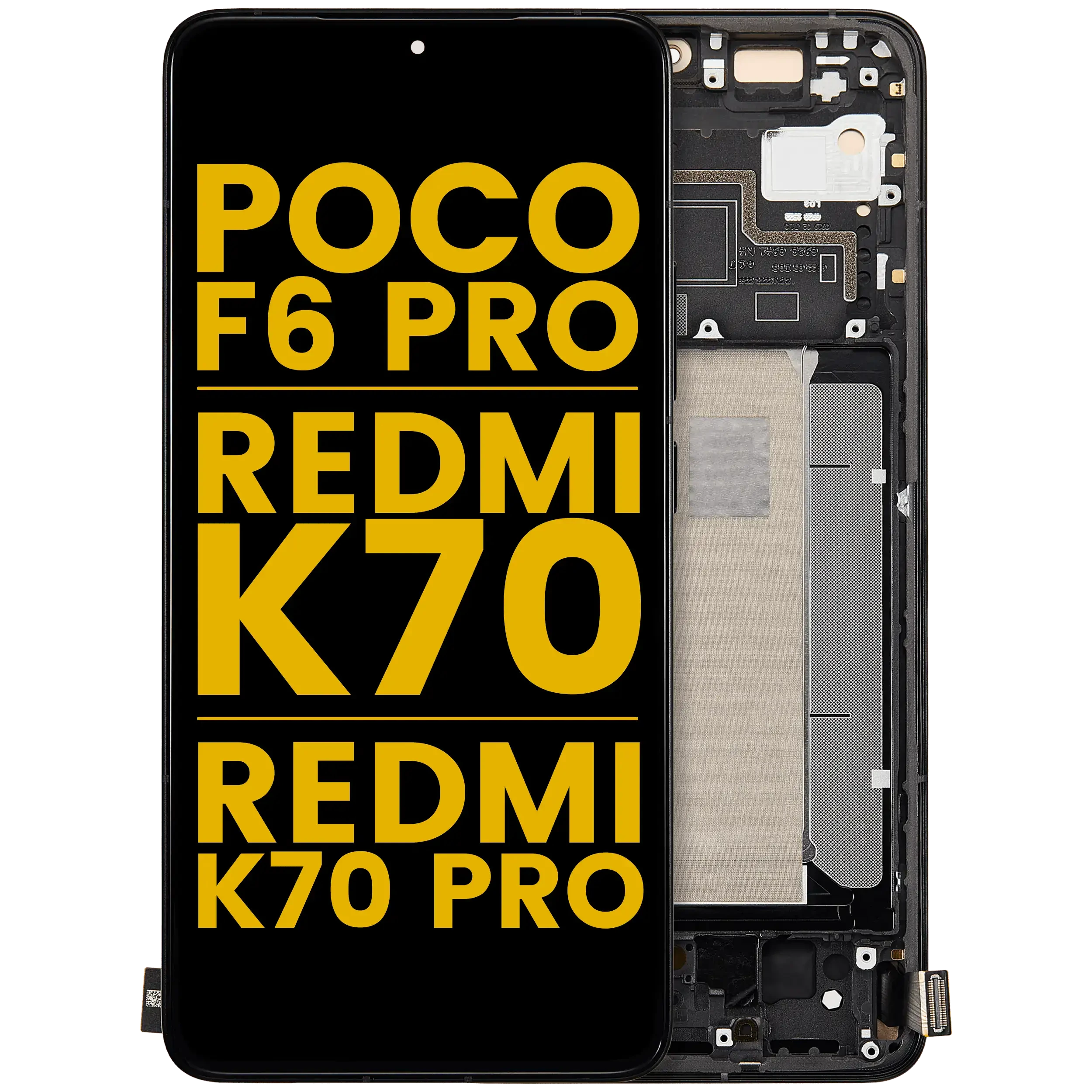 Display OLED completo con Frame per Xiaomi Poco F6 Pro / Redmi K70 / K70 Pro (Refurbished) (Nero)