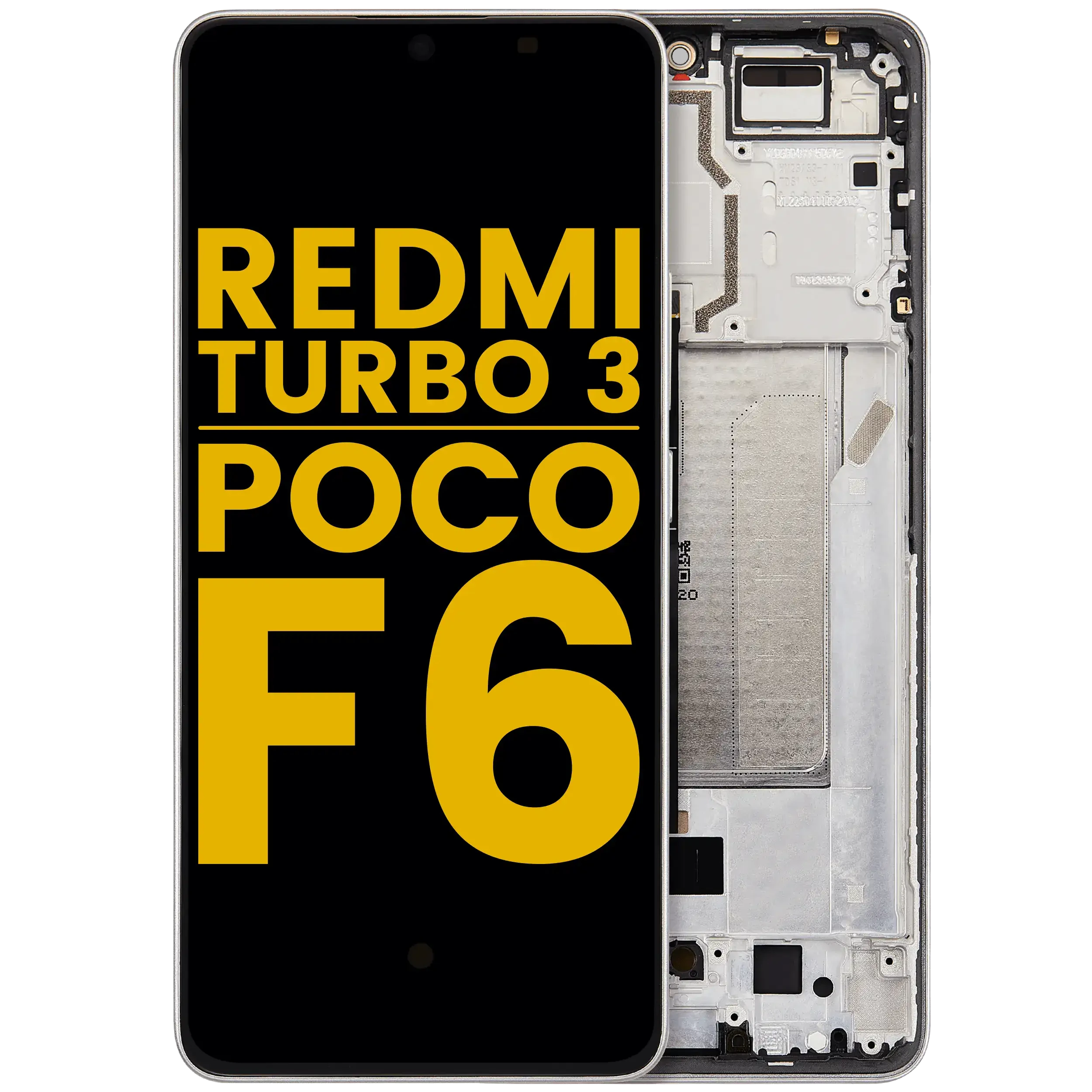Display OLED completo con Frame per Xiaomi Redmi Turbo 3 / Xiaomi Poco F6 (Refurbished) (Titanio color)