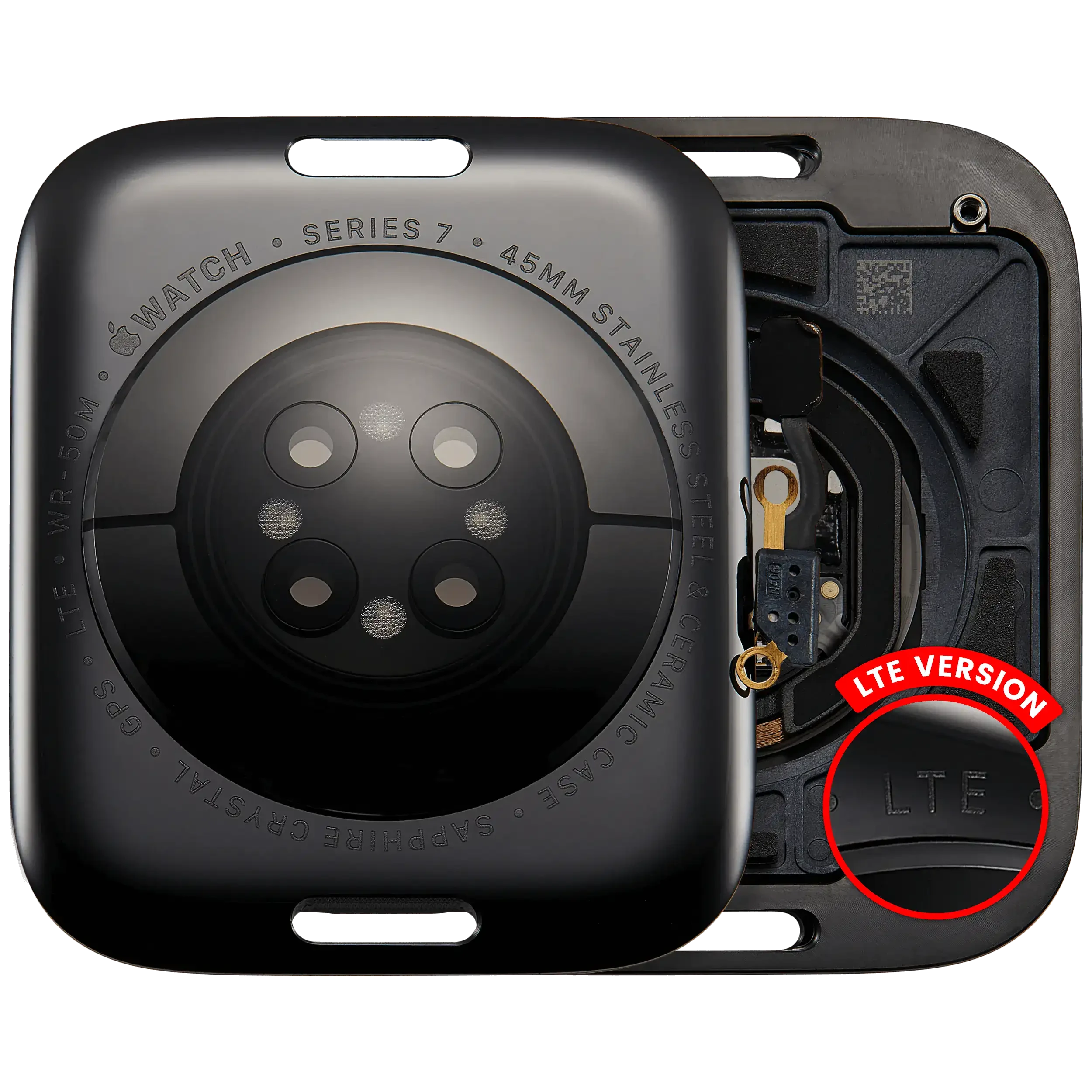 Cover posteriore gruppo per Watch Series 7 (45mm) (versione LTE) (Stainless / Nero siderale)