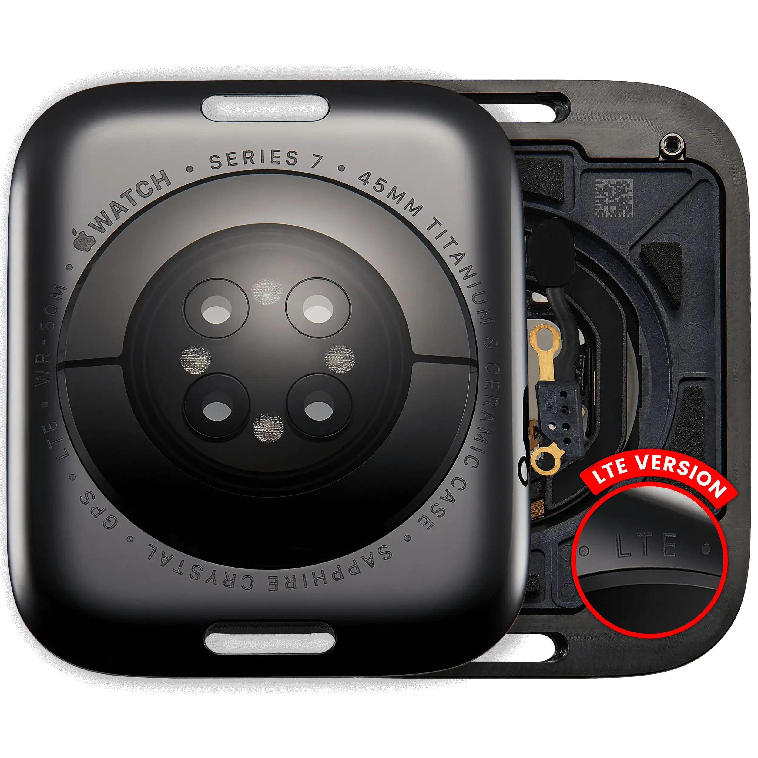 Cover posteriore gruppo per Watch Series 7 (45mm) (versione LTE) (Titanio / Nero siderale)