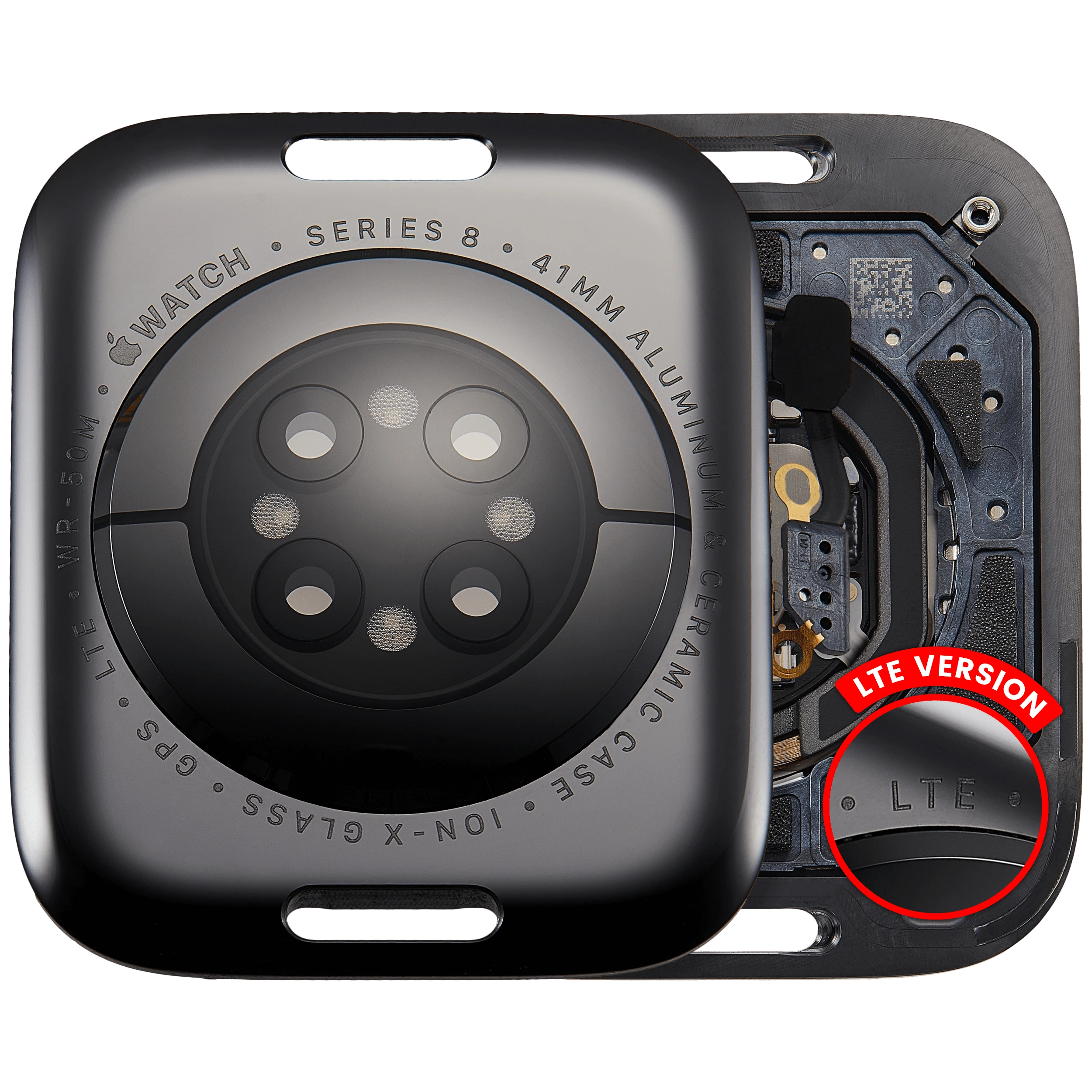 Cover posteriore gruppo per Watch Series 8 (41mm) (versione LTE) (Aluminum / Nero siderale)