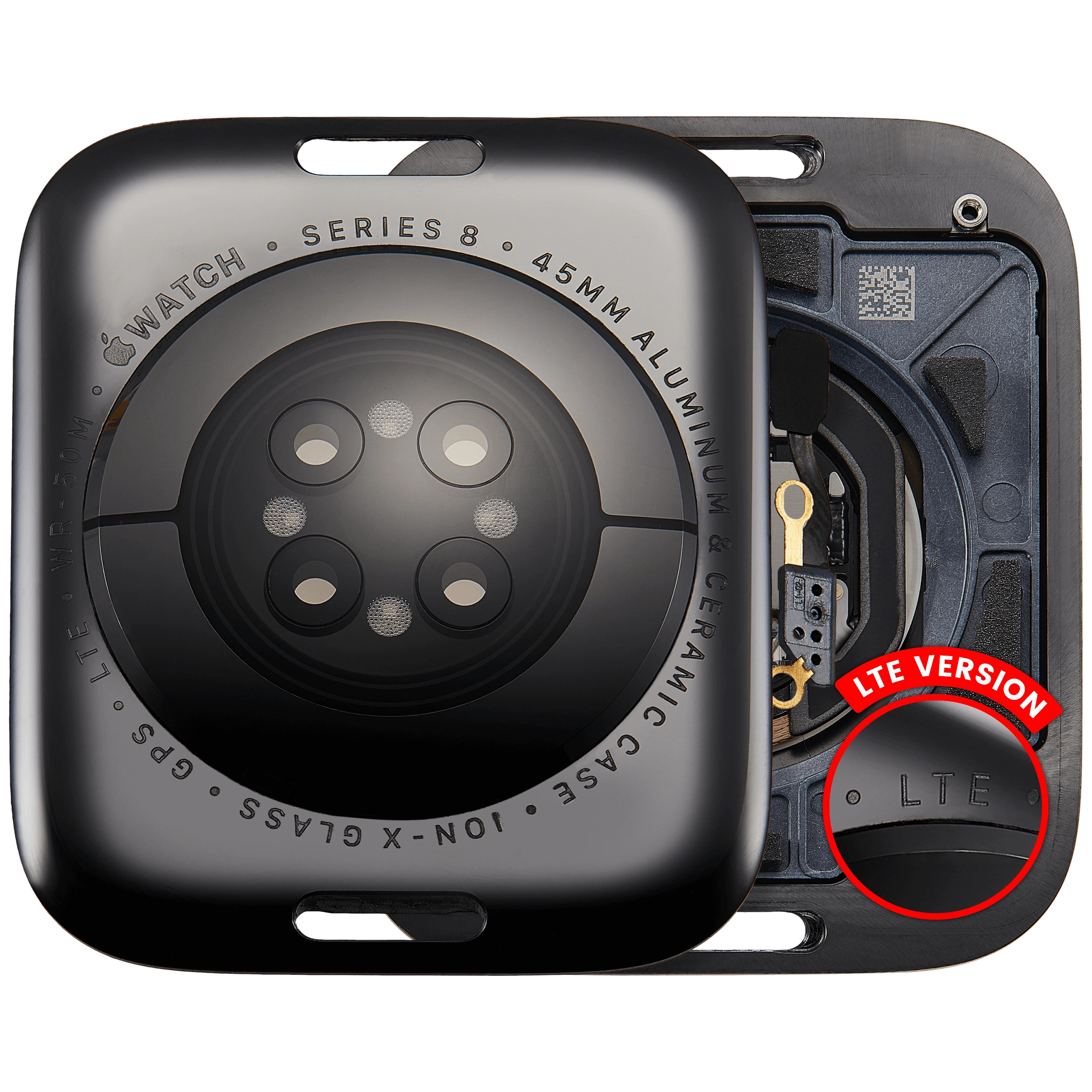Cover posteriore gruppo per Watch Series 8 (45mm) (versione LTE) (Aluminum / Nero siderale)