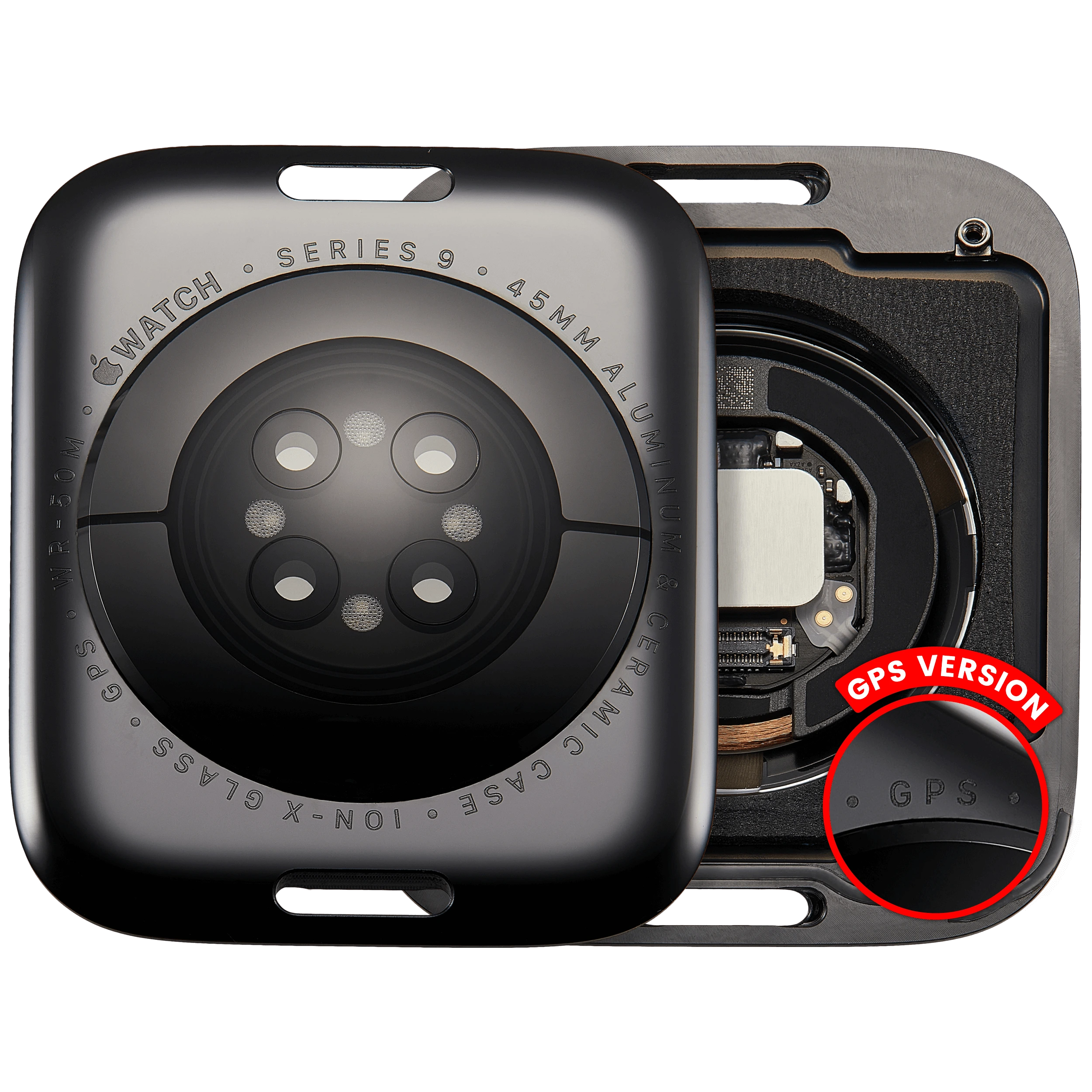 Cover posteriore gruppo per Watch Series 9 (45mm) (GPS Version) (Aluminum / Nero siderale)