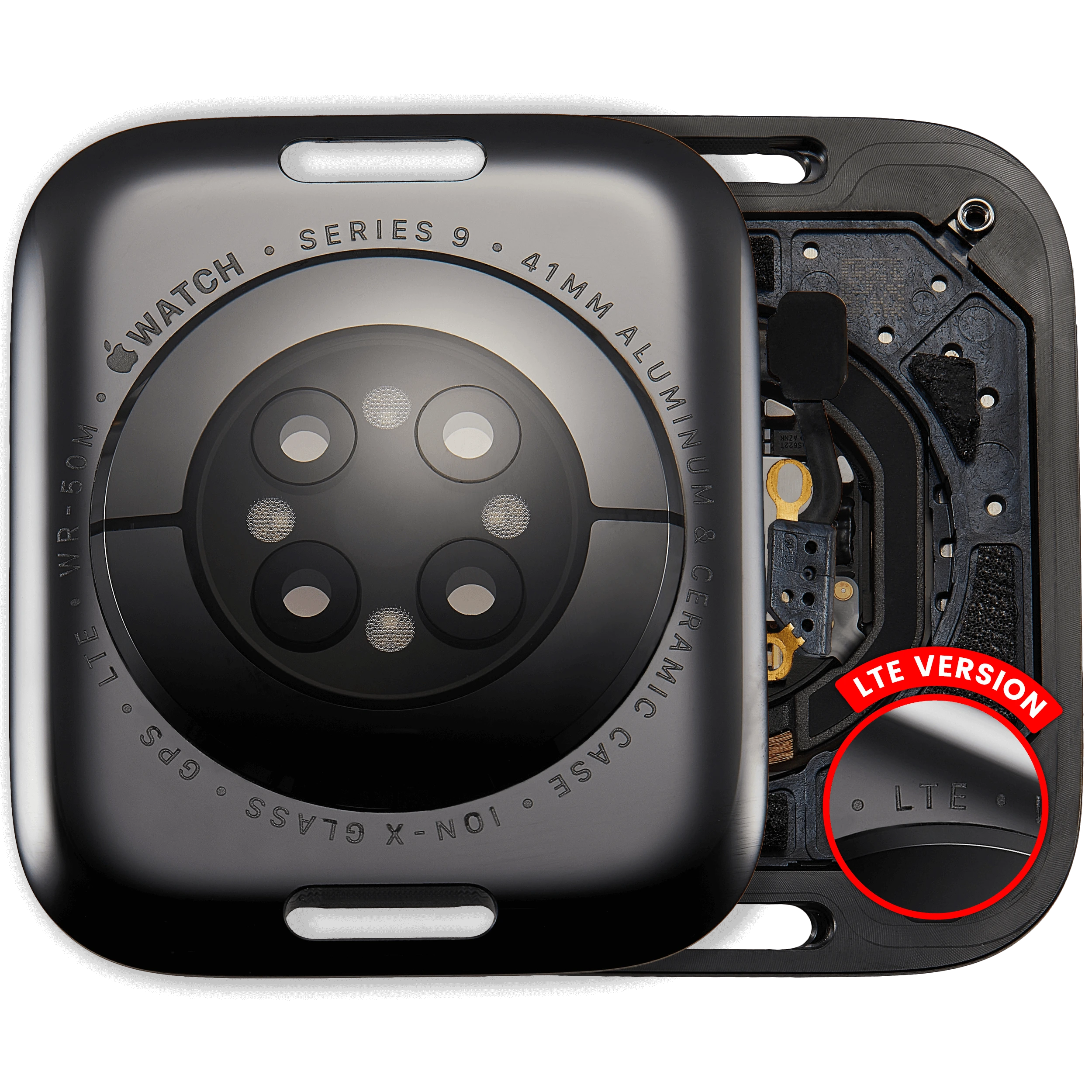 Cover posteriore gruppo per Watch Series 9 (41mm) (versione LTE) (Aluminum / Nero siderale)