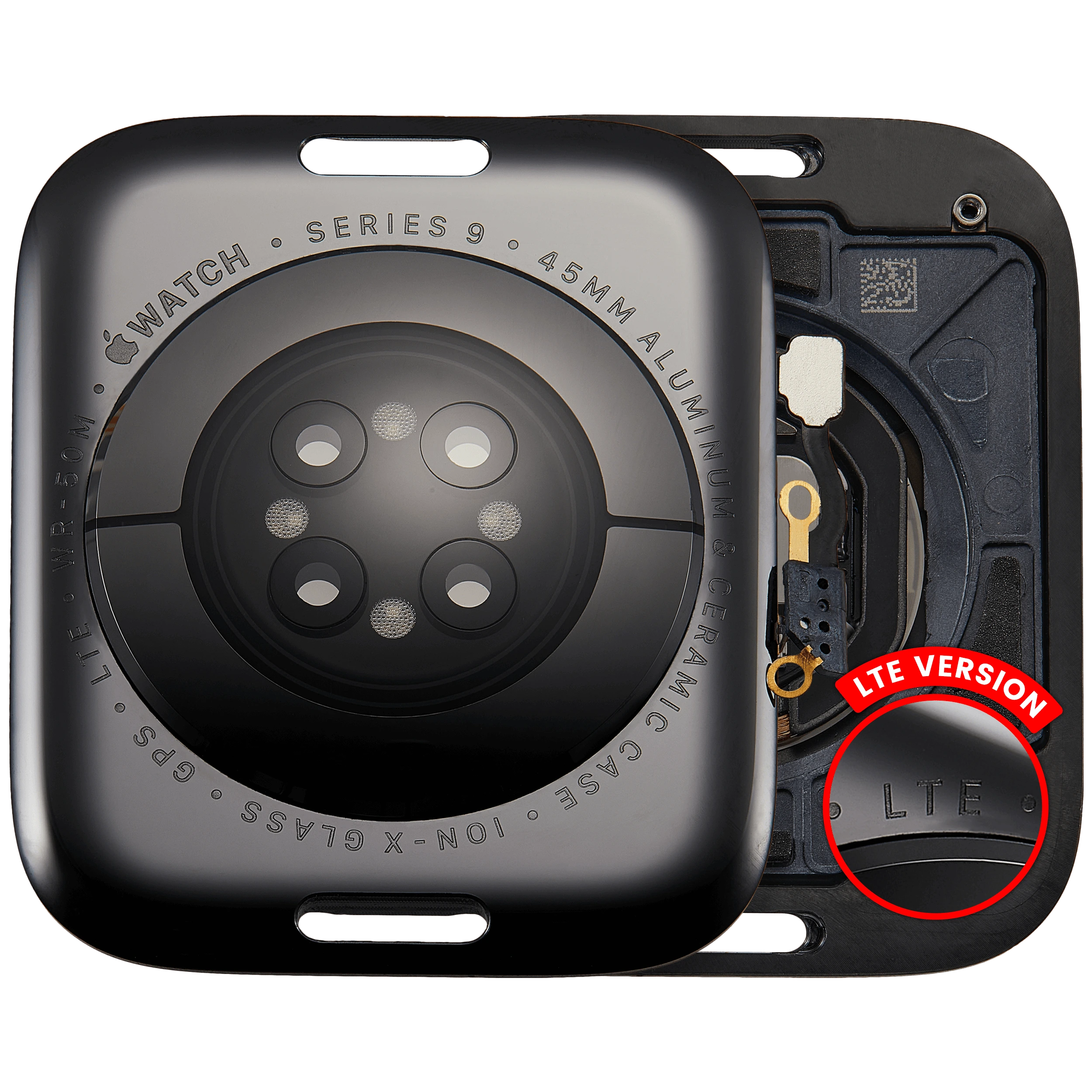 Cover posteriore gruppo per Watch Series 9 (45mm) (versione LTE) (Aluminum / Nero siderale)