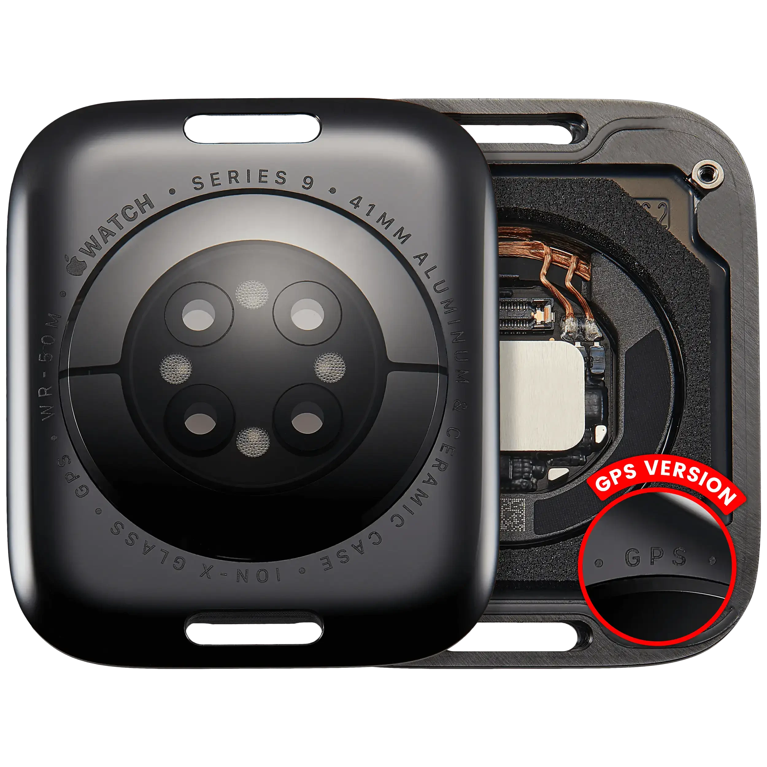 Cover posteriore gruppo per Watch Series 9 (41mm) (GPS Version) (Aluminum / Nero siderale)