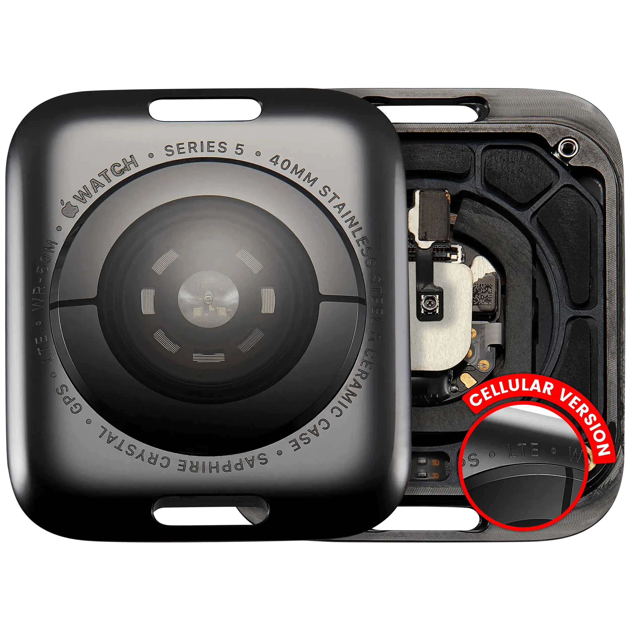 Cover posteriore gruppo per Watch Series 5 (40mm) (versione LTE) (Stainless / Nero siderale)