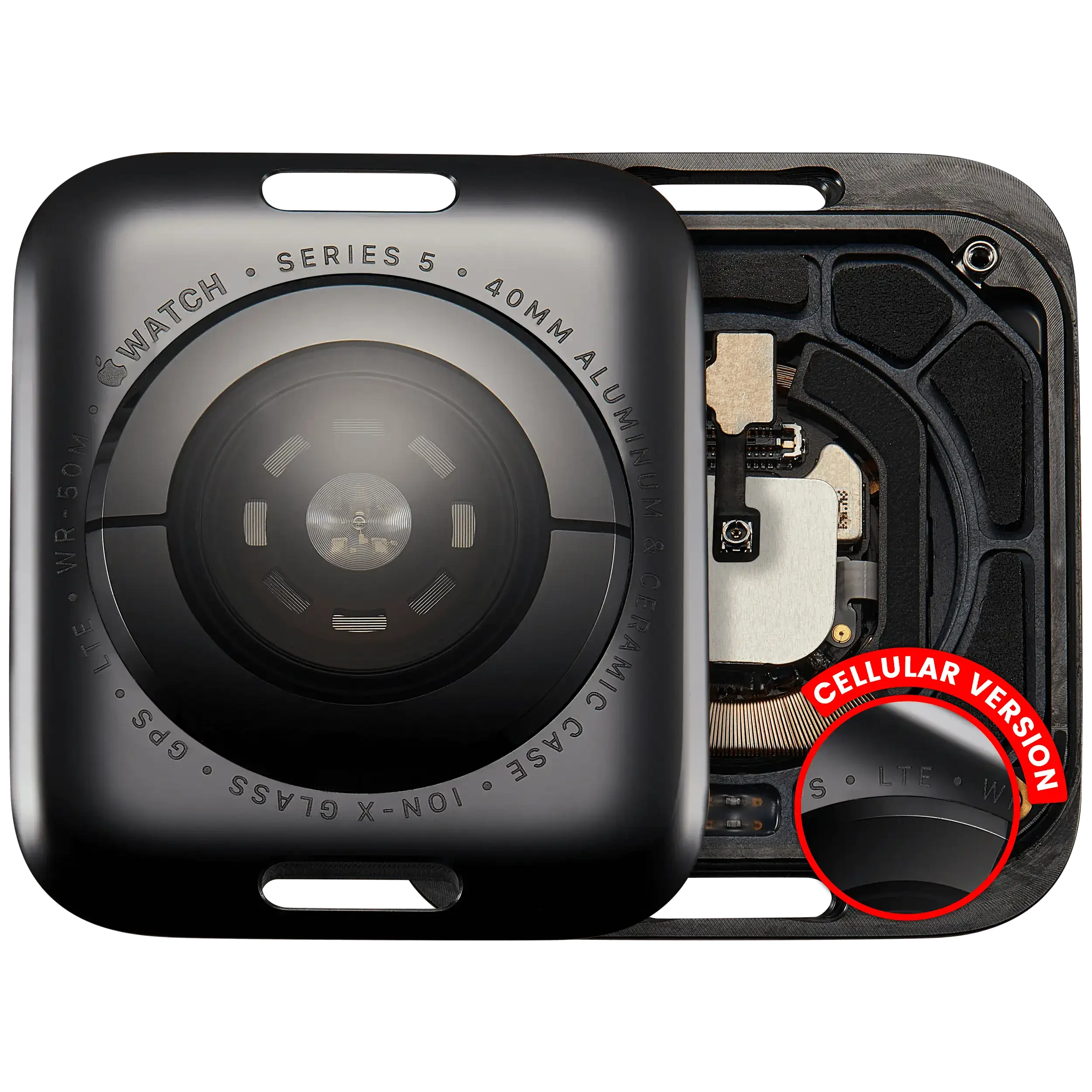 Cover posteriore gruppo per Watch Series 5 (40mm) (versione LTE) (Aluminum / Nero siderale)