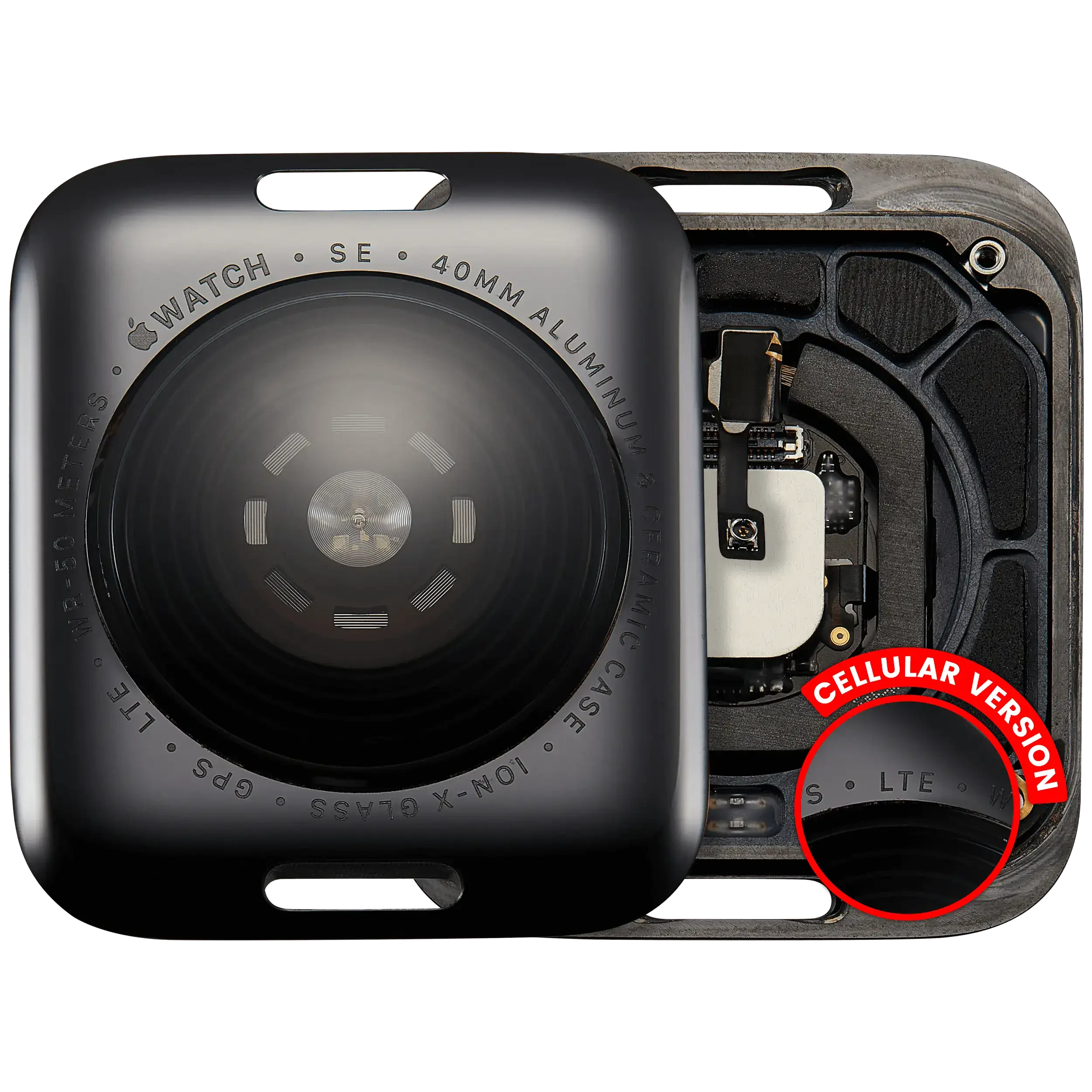 Cover posteriore gruppo per Watch Series SE 1st (40MM) (versione LTE) (Aluminum / Nero siderale)