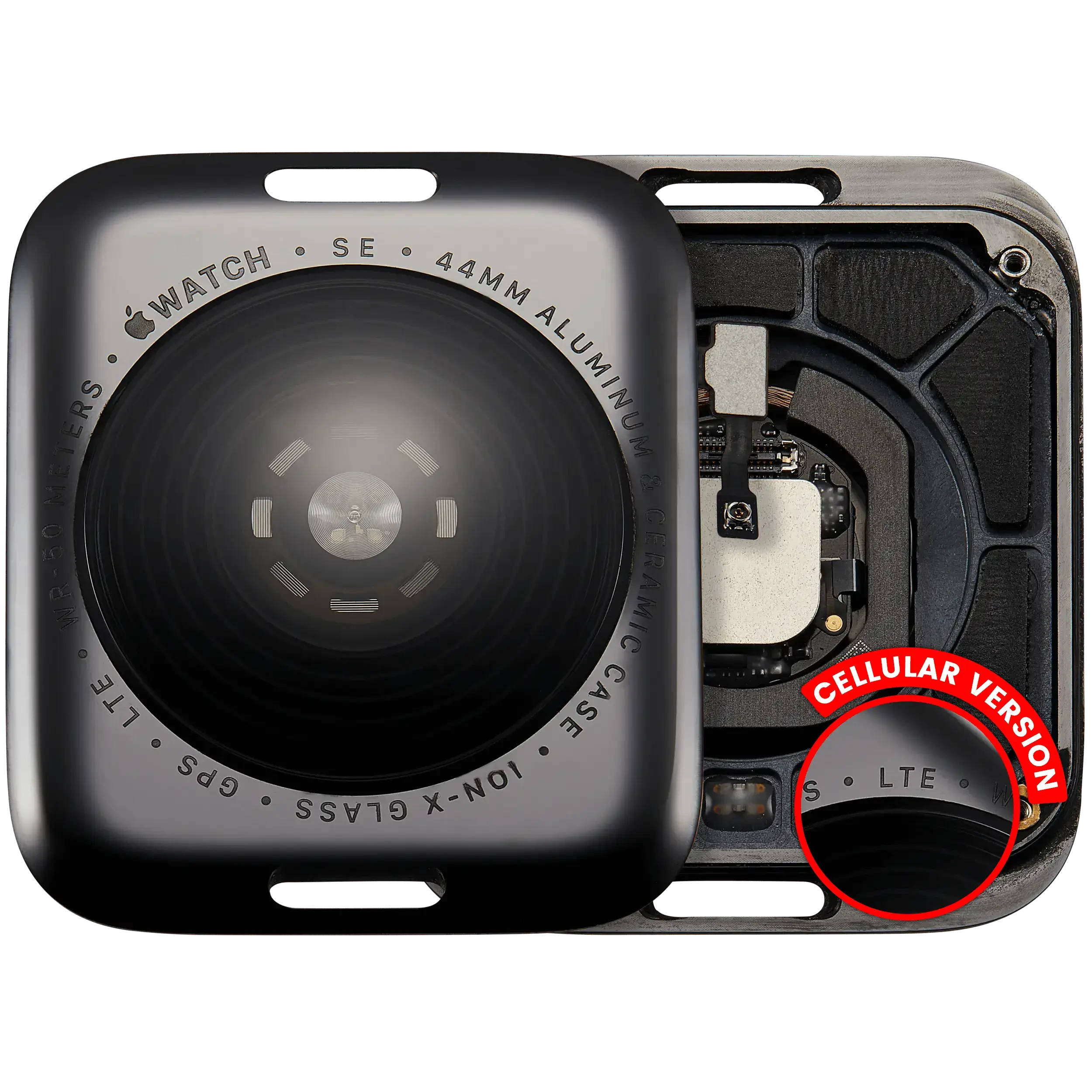 Cover posteriore gruppo per Watch Series SE 1st (44MM) (versione LTE) (Aluminum / Nero siderale)