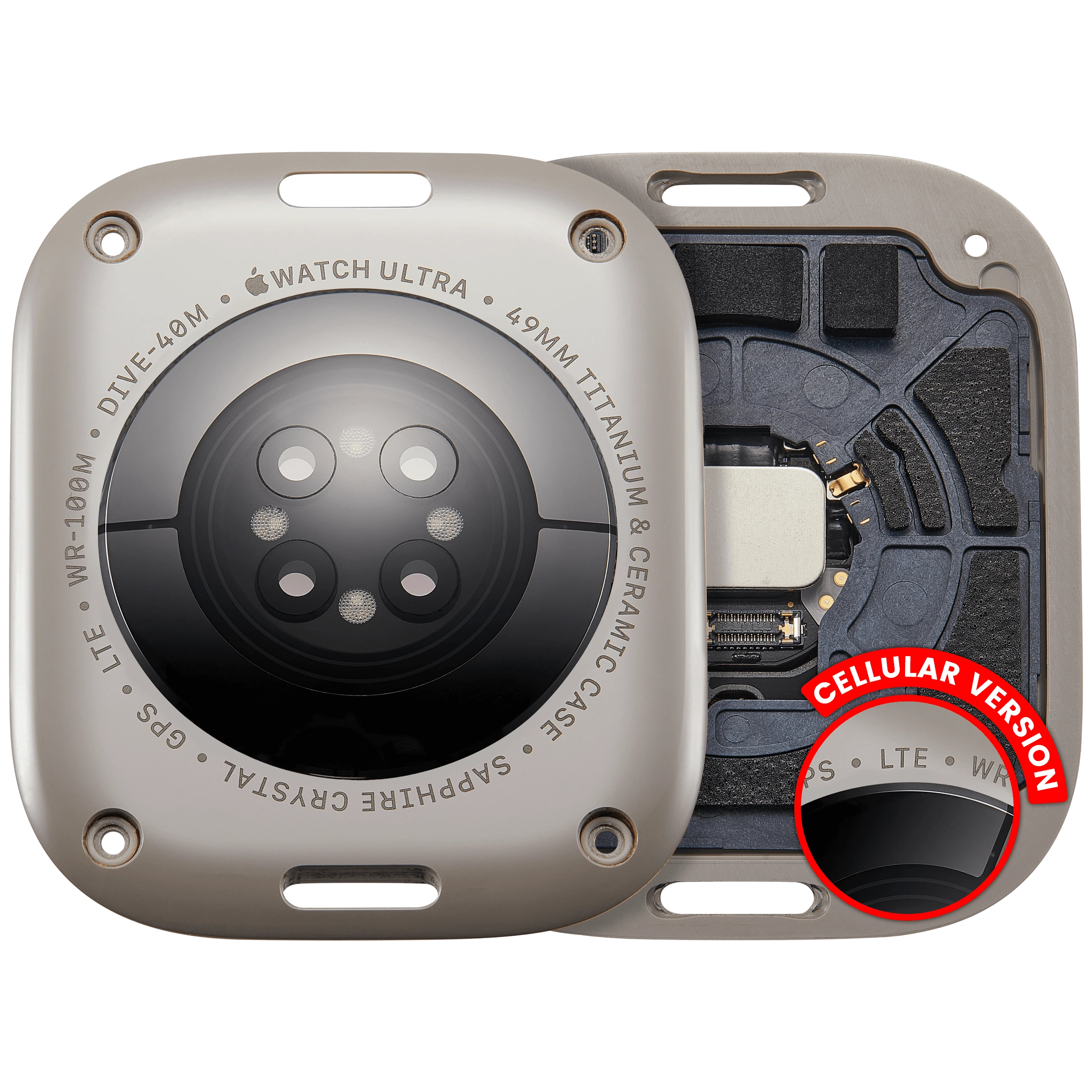 Cover posteriore gruppo per Watch Series Ultra (1st Gen) (49mm) (versione LTE) (Naturale)