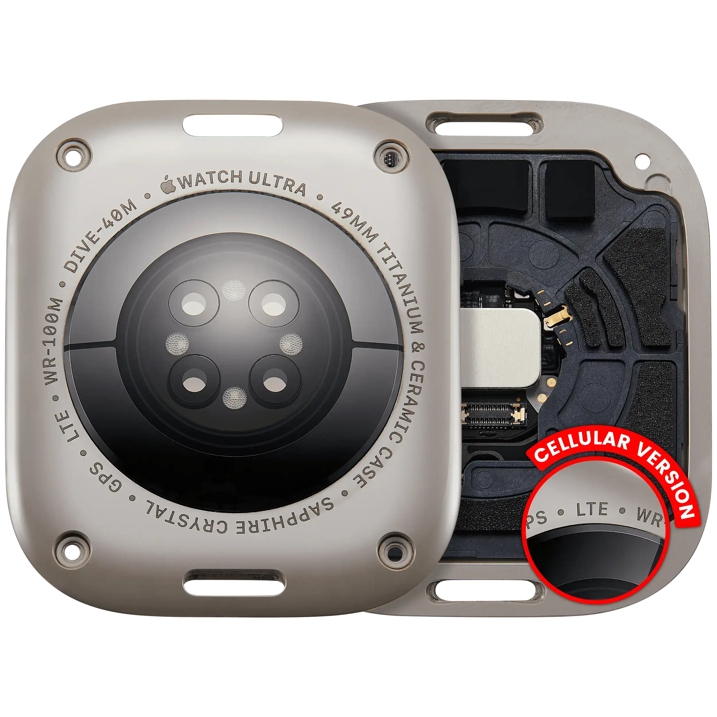 Cover posteriore gruppo per Watch Series Ultra (2nd Gen)(49mm) (versione LTE) (Naturale)
