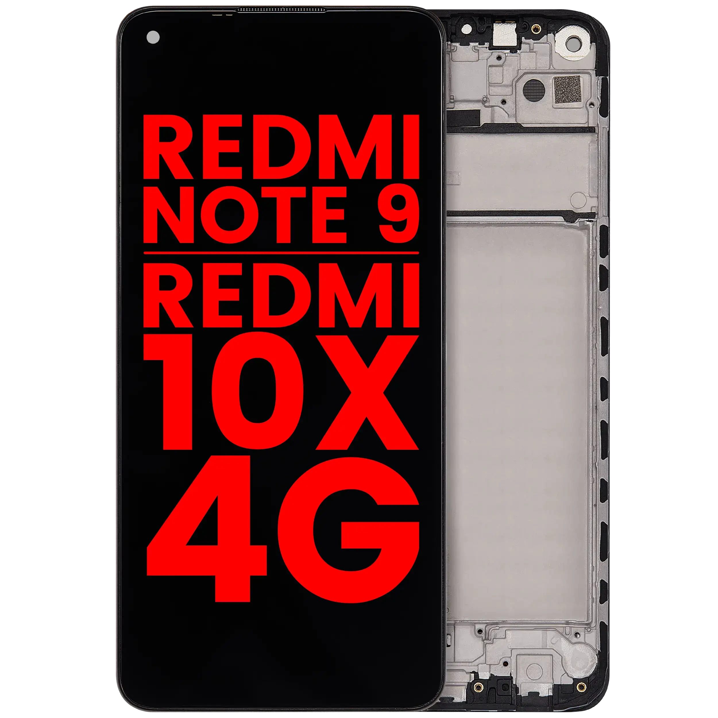 Display LCD completo con Frame per Xiaomi Redmi Note 9 / Redmi 10x 4G (Aftermarket Plus) (tutti i colori)