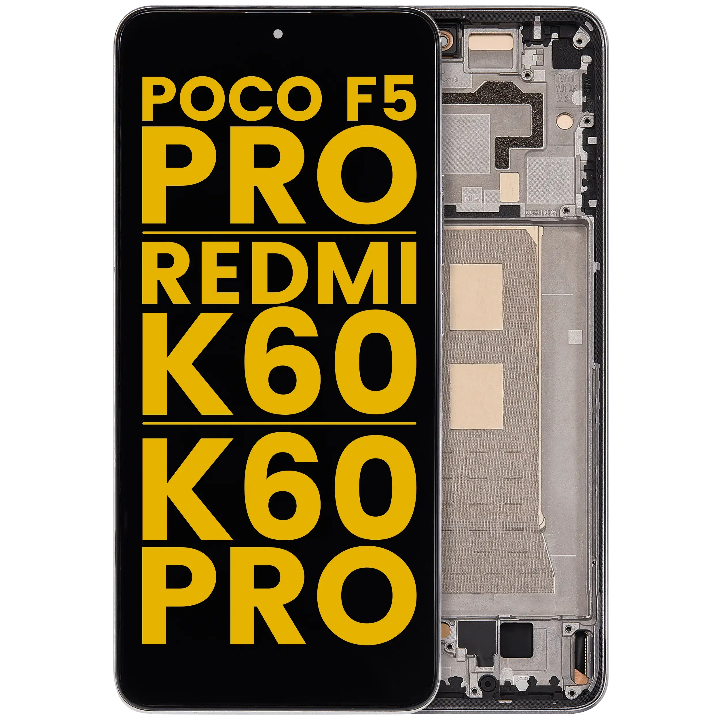 Display OLED completo con Frame per Xiaomi Poco F5 Pro / Redmi K60 / K60 Pro (Refurbished) (Bianco)