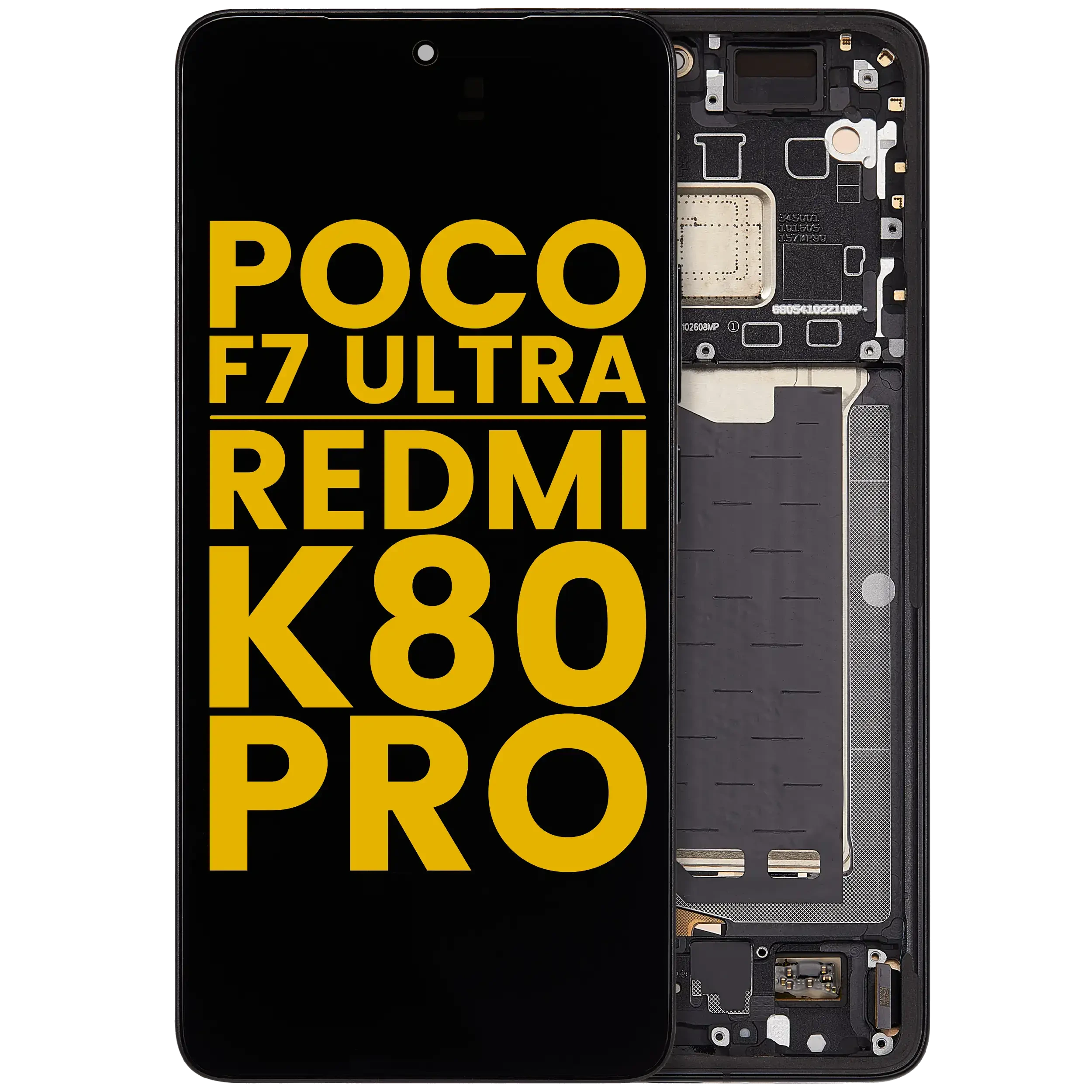Display OLED completo con Frame per Xiaomi Poco F7 Ultra / Redmi K80 Pro (Refurbished) (Nero)