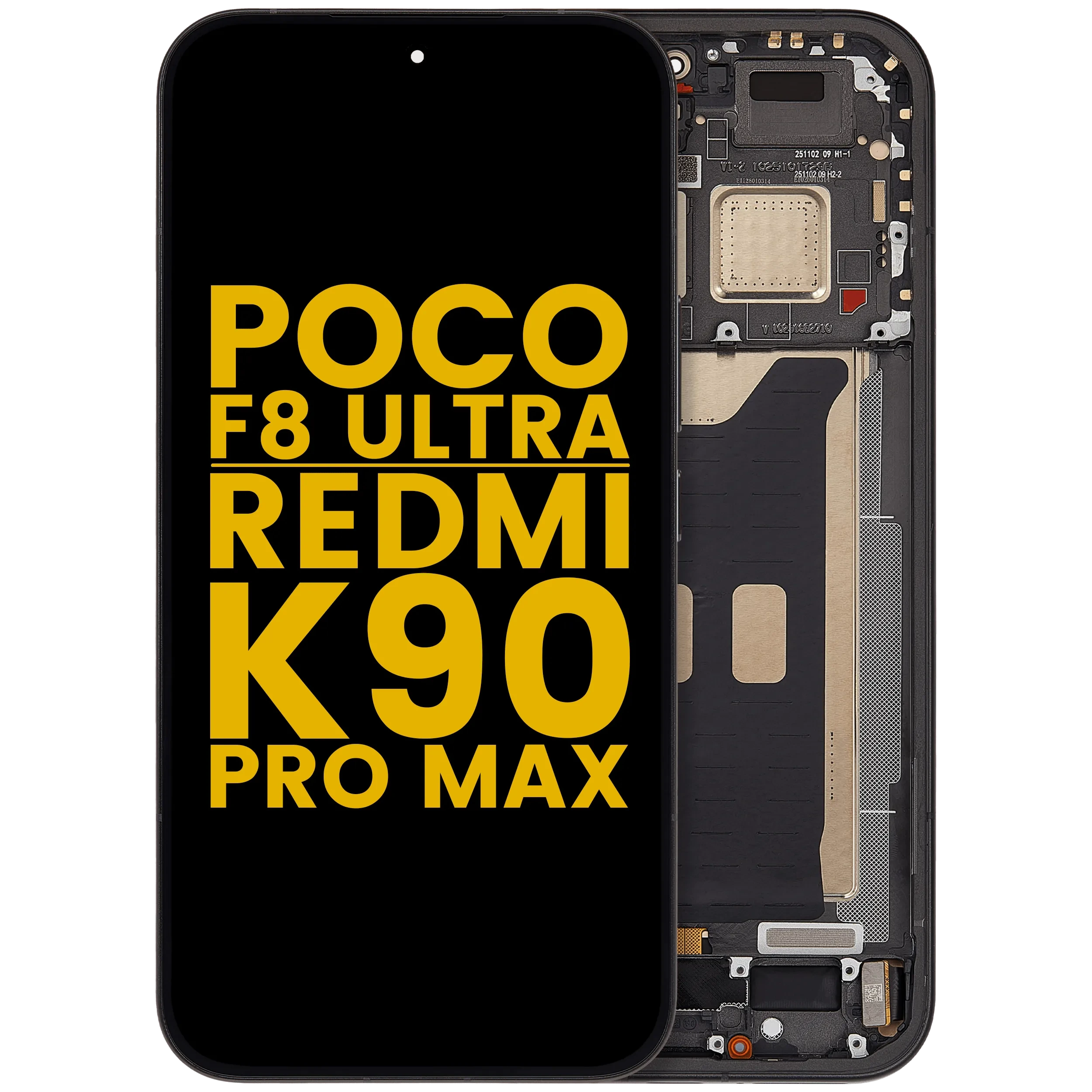 Display OLED completo con Frame per Xiaomi Poco F8 UItra / Redmi K90 Pro Max (Refurbished) (Nero)