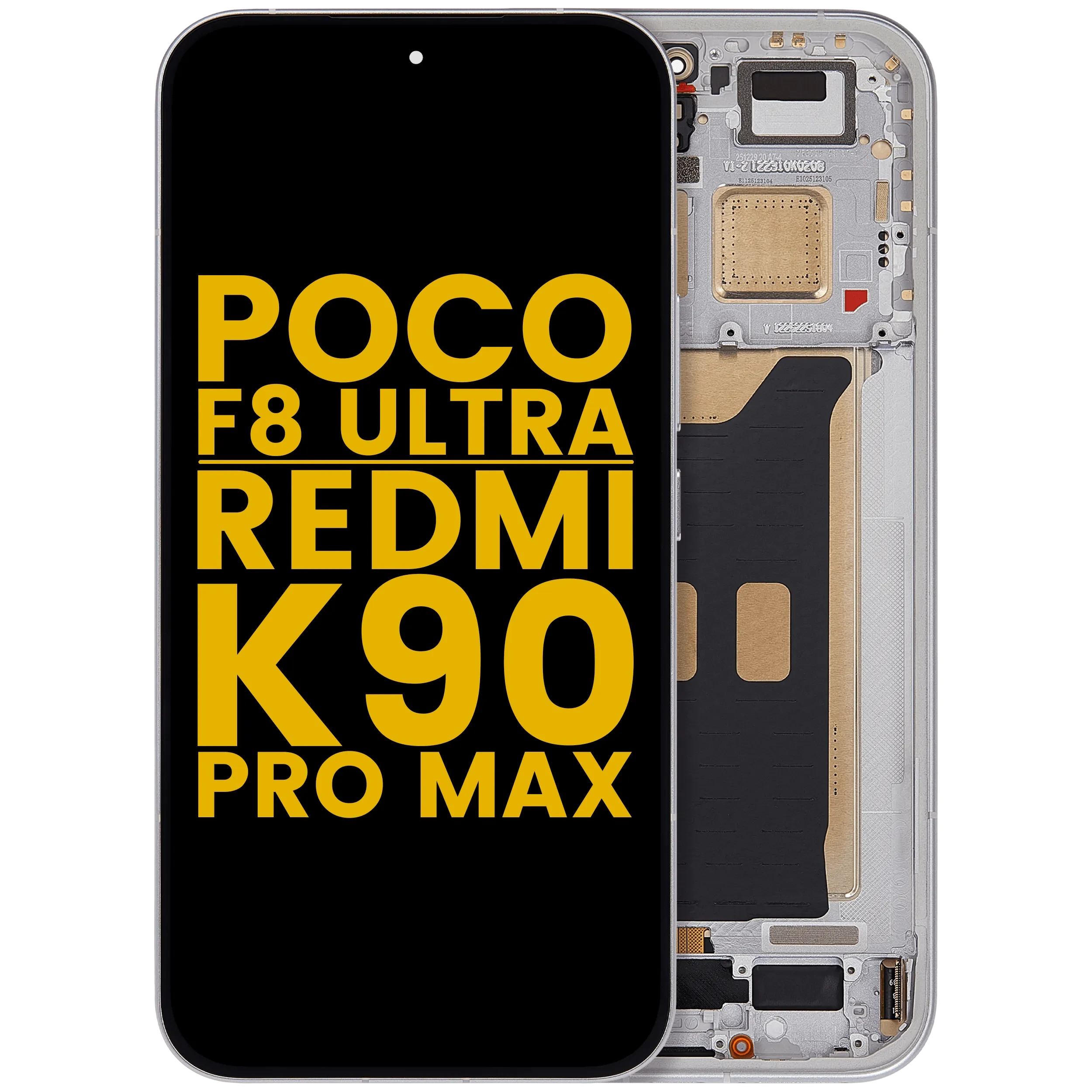 Display OLED completo con Frame per Xiaomi Poco F8 UItra / Redmi K90 Pro Max (Refurbished) (Bianco)