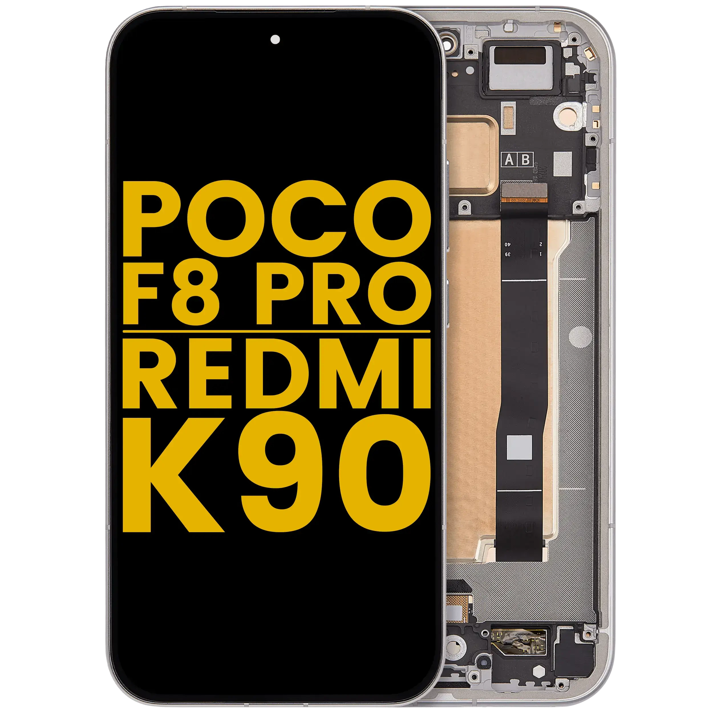 Display OLED completo con Frame per Poco F8 Pro / Redmi K90 (Refurbished) (Titanio Argento)