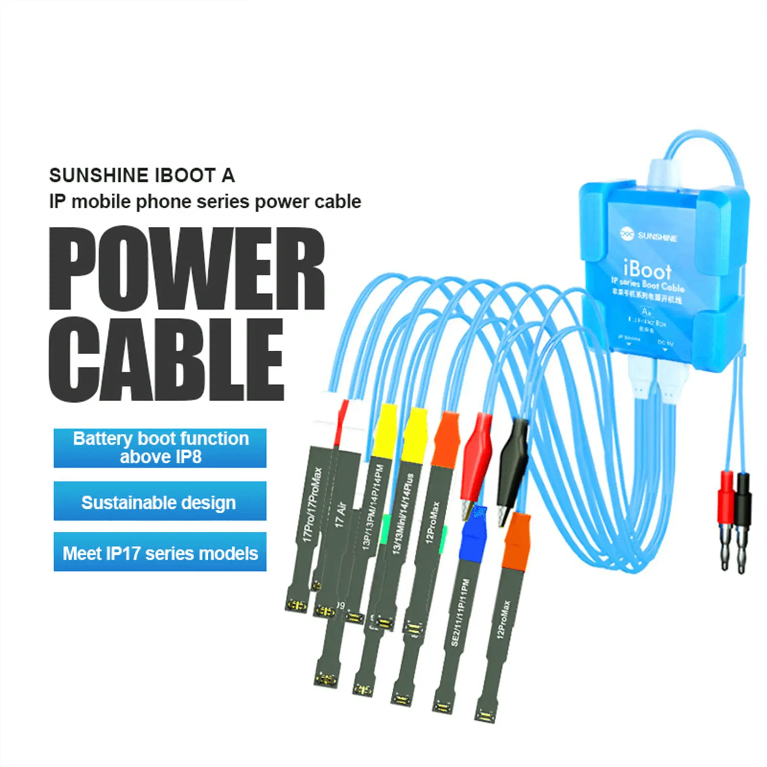 iBoot-A iPhone Series Boot Power Cavo per iPhone 8 to 17 Pro Max V11 (Sunshine)