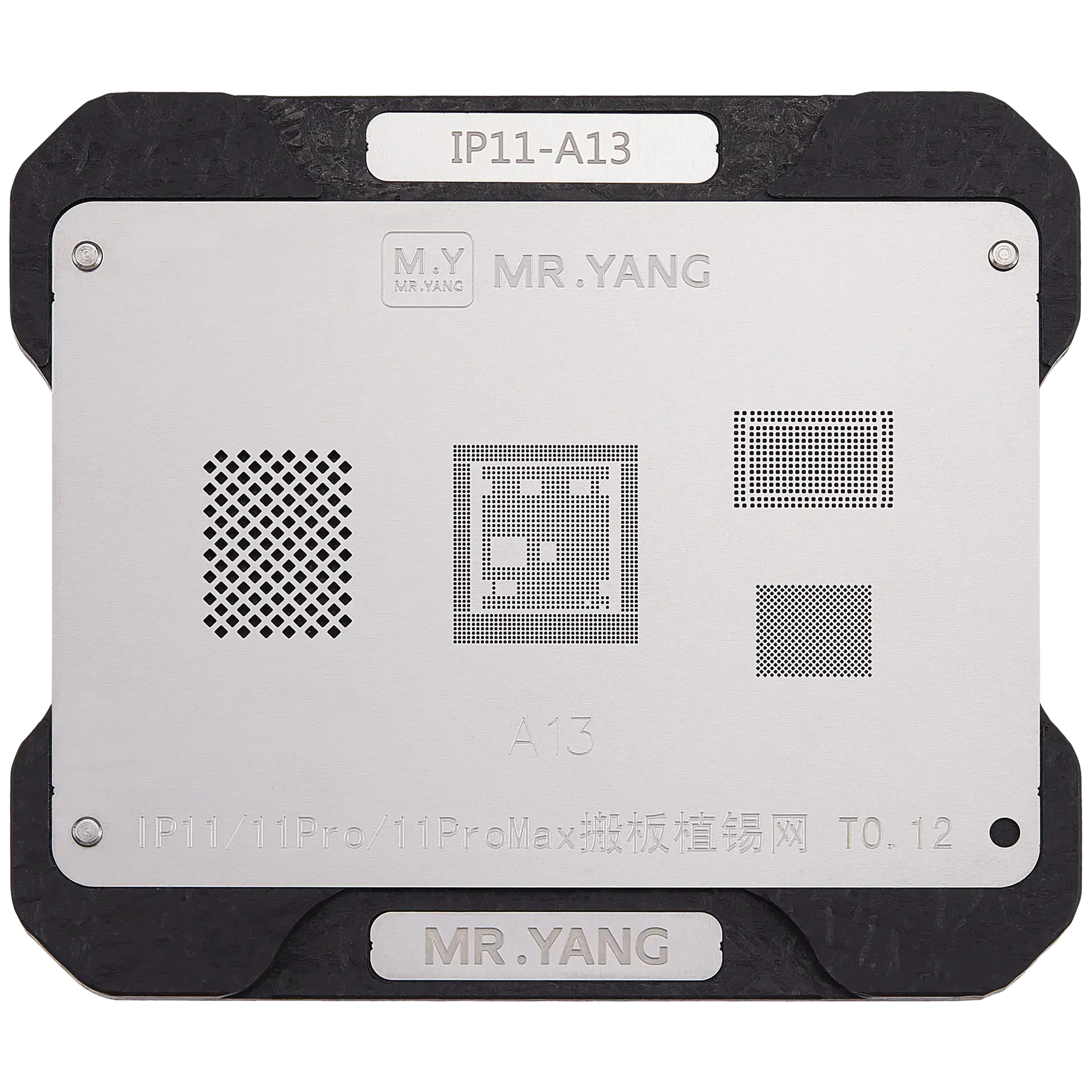 M.Y Scheda Transfer Reballing Stencil (A13) e Middle Layer Frame Reballing Platform per iPhone 11 / 11 Pro / 11 Pro Max (M.Y)