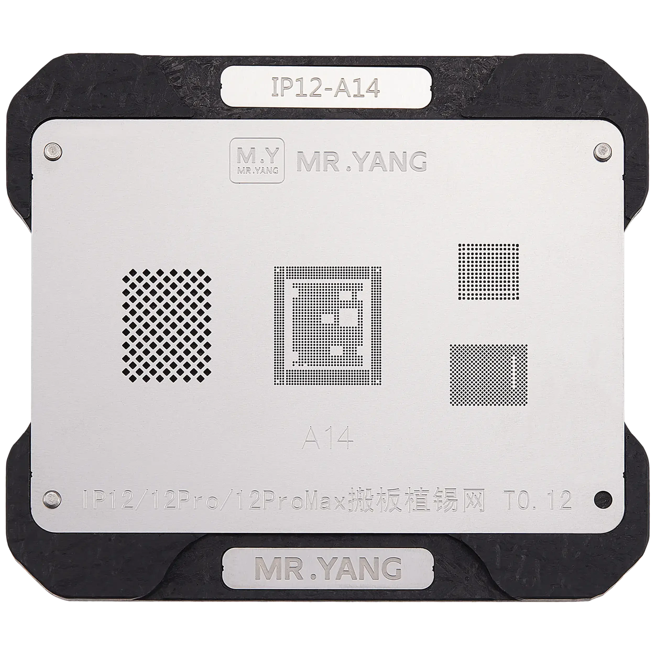 M.Y Scheda Transfer Reballing Stencil (A14) e Middle Layer Frame Reballing Platform per iPhone 12 / 12 Pro / 12 Pro Max (M.Y)