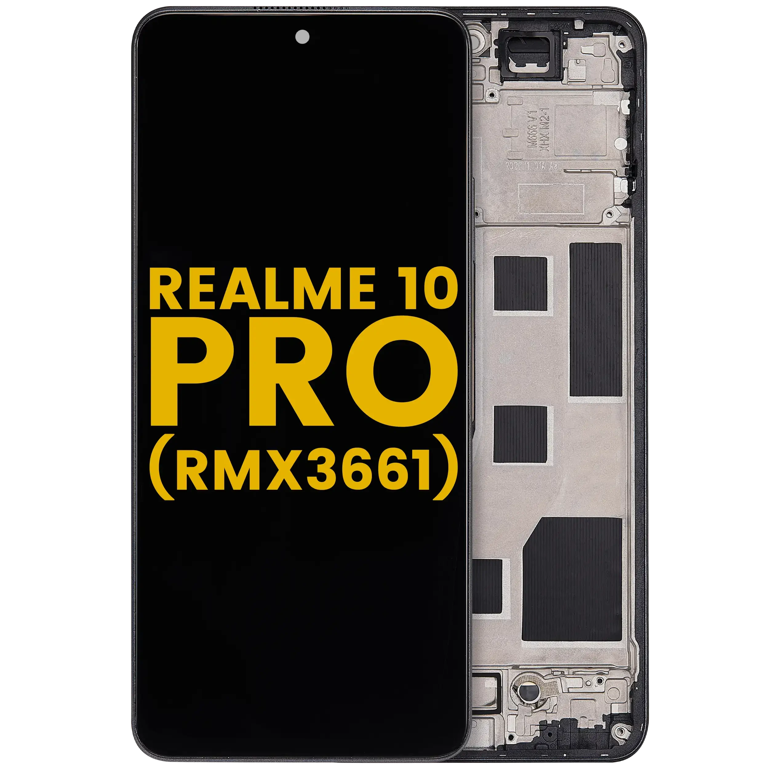 Display LCD completo con Frame per Realme 10 Pro (RMX3661) (Refurbished) (Dark Matter)