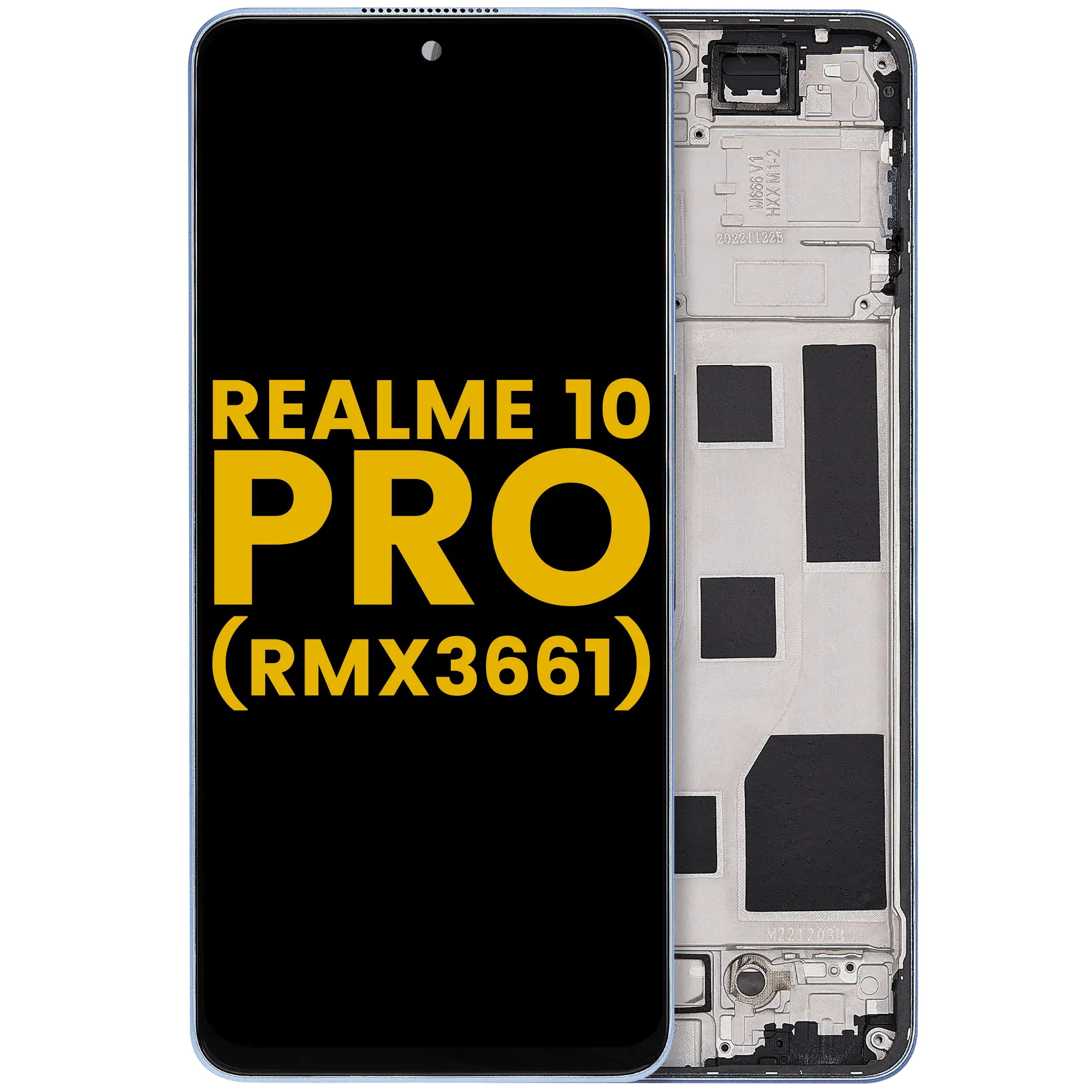 Display LCD completo con Frame per Realme 10 Pro (RMX3661) (Refurbished) (Nebula Blu)