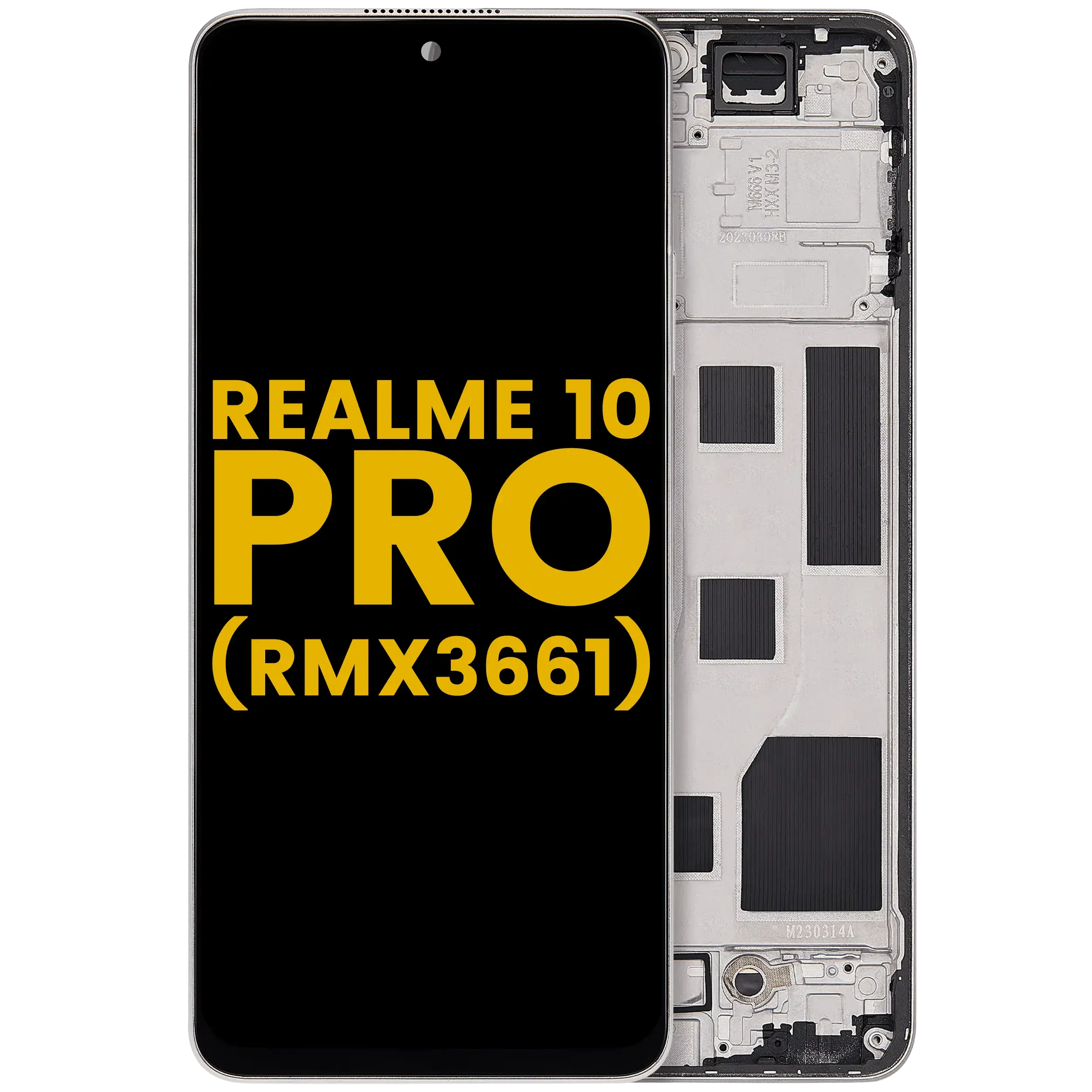 Display LCD completo con Frame per Realme 10 Pro (RMX3661) (Refurbished) (Hyperspace Oro)