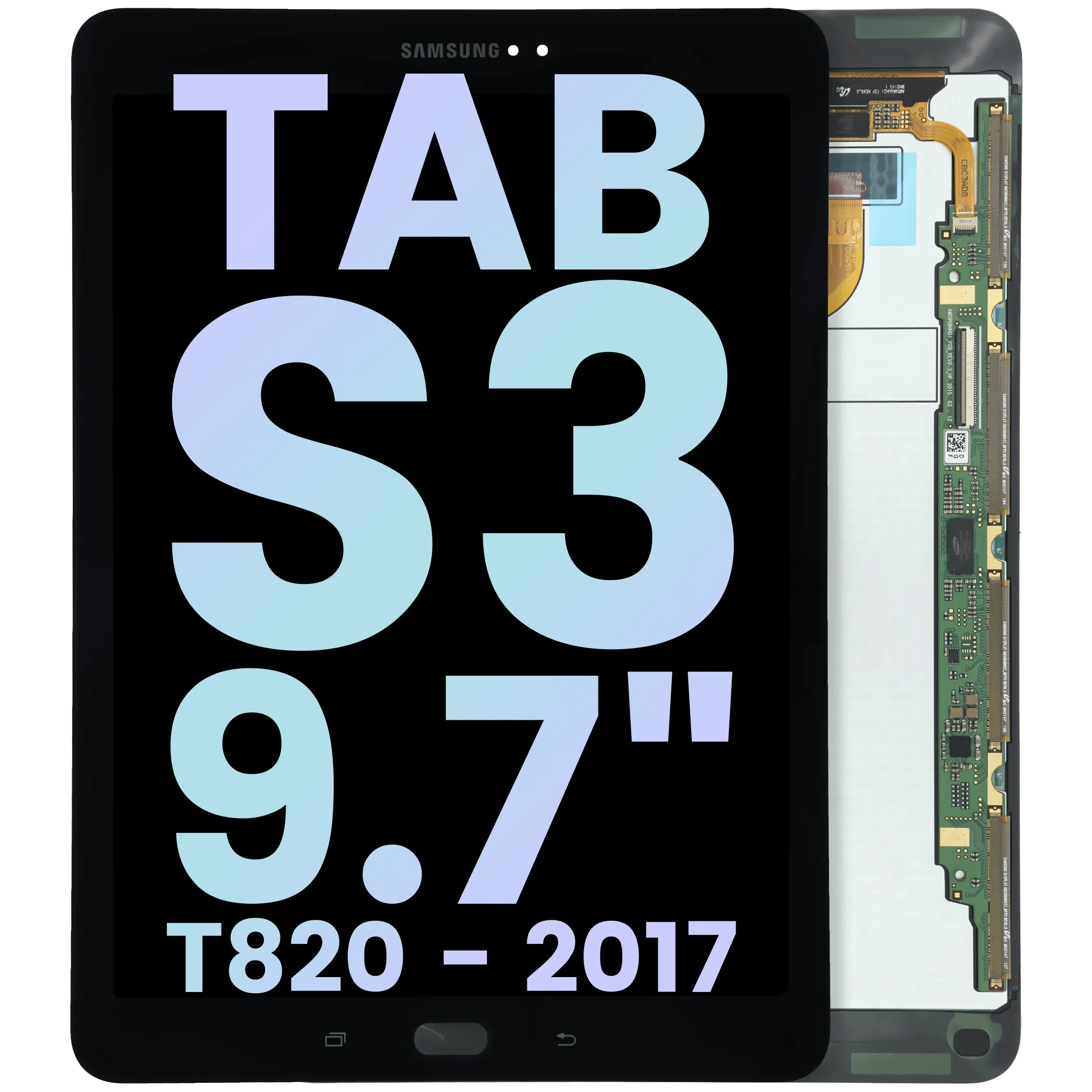Display LCD completo senza Frame compatibile per Samsung Galaxy Tab S3 9.7" (T820) (Service Pack) (Nero)